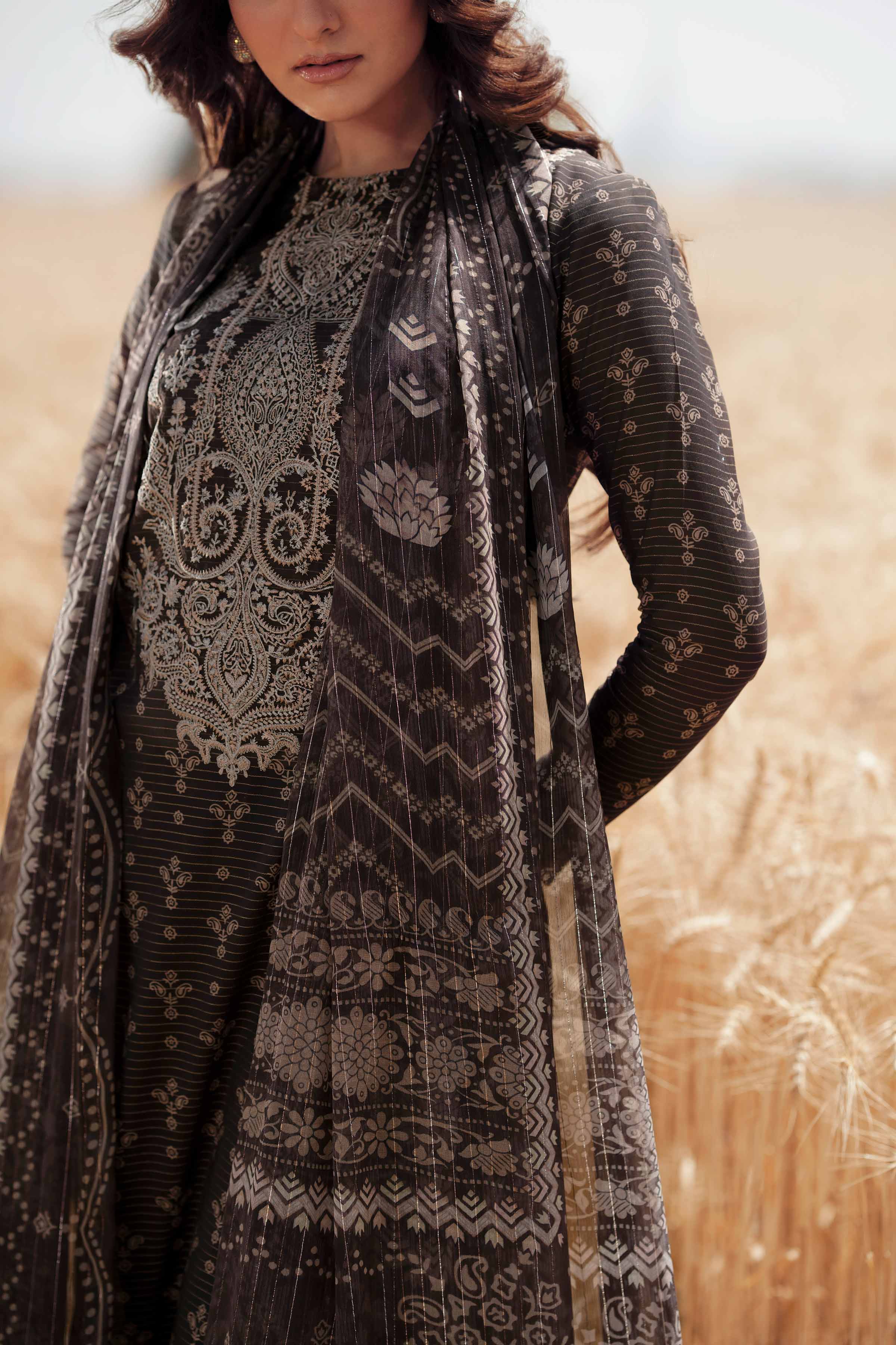 3 Piece - Digital Printed Embroidered Suit - 42502047 for Women - Unstitched Collection | Nishat | Shop Online