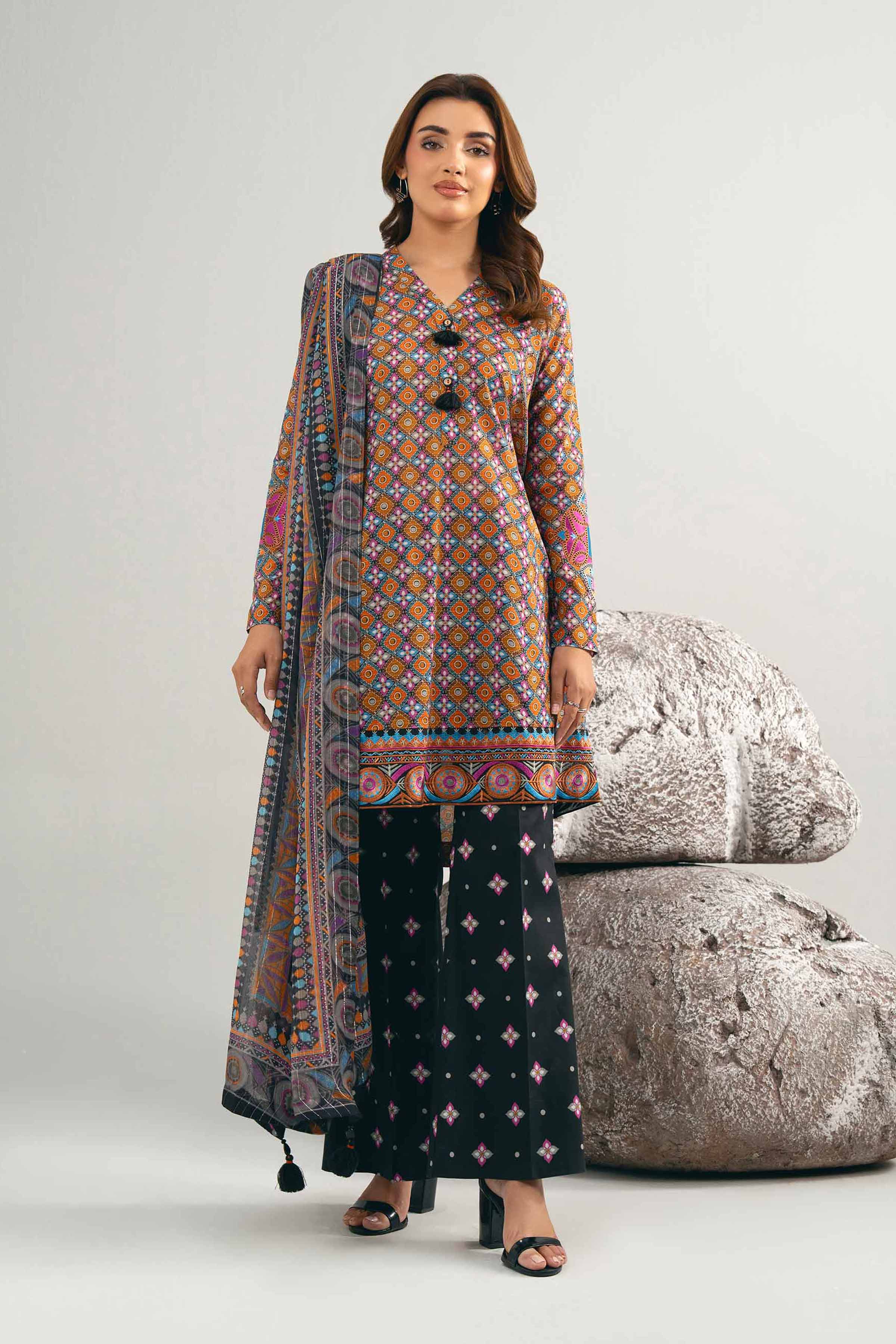 3 Piece - Digital Printed Embroidered Suit - 42502048 for Women - Unstitched Collection | Nishat | Shop Online