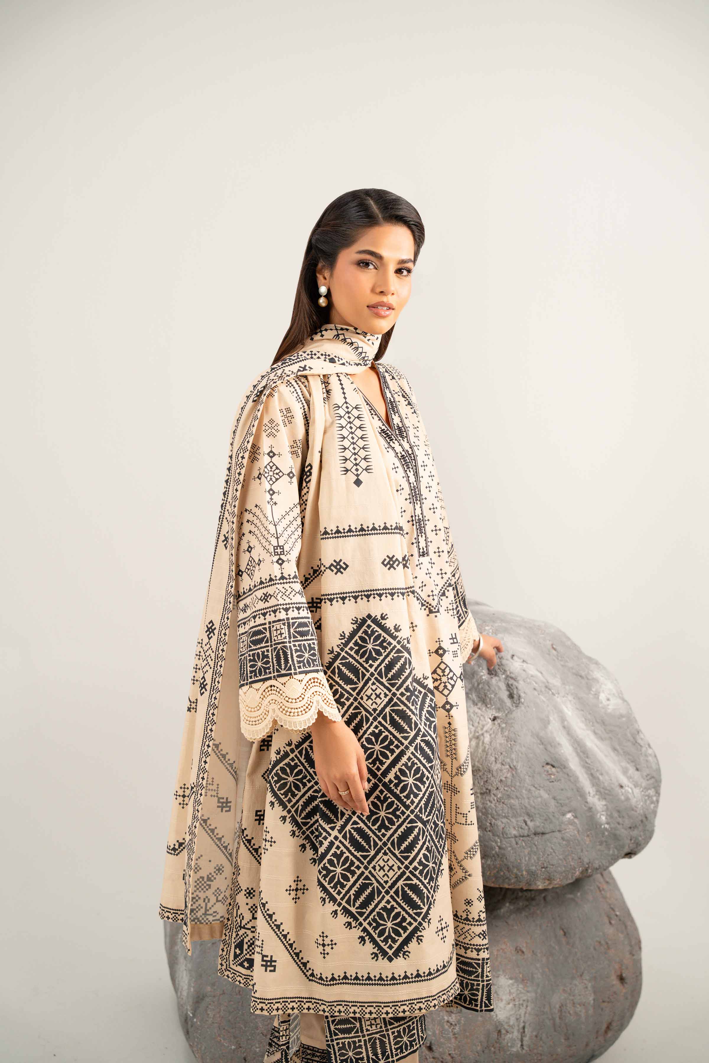 3 Piece - Digital Printed Embroidered Suit - 42502049 for Women - Unstitched Collection | Nishat | Shop Online