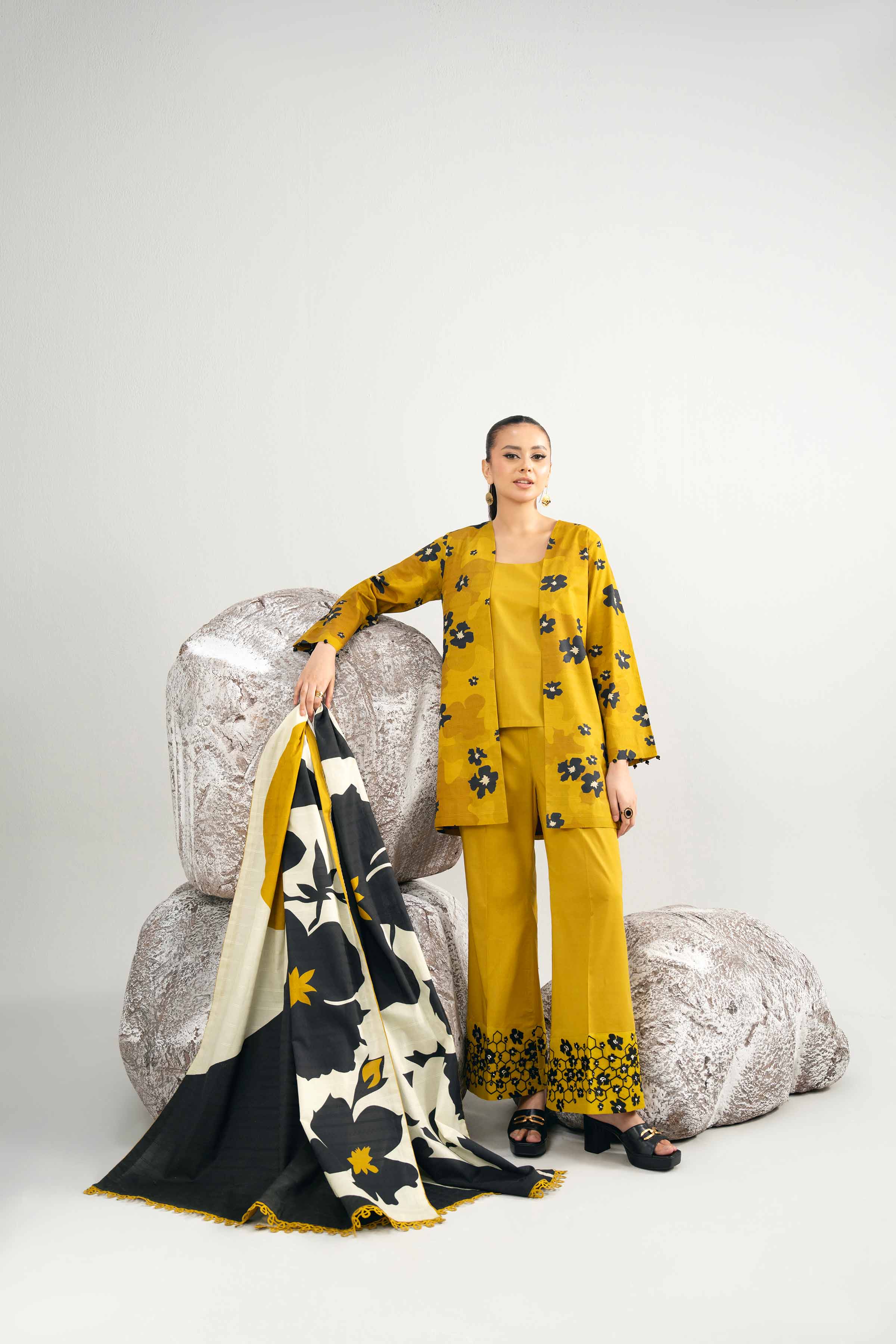 3 Piece - Digital Printed Embroidered Suit - 42502052 for Women - Unstitched Collection | Nishat | Shop Online