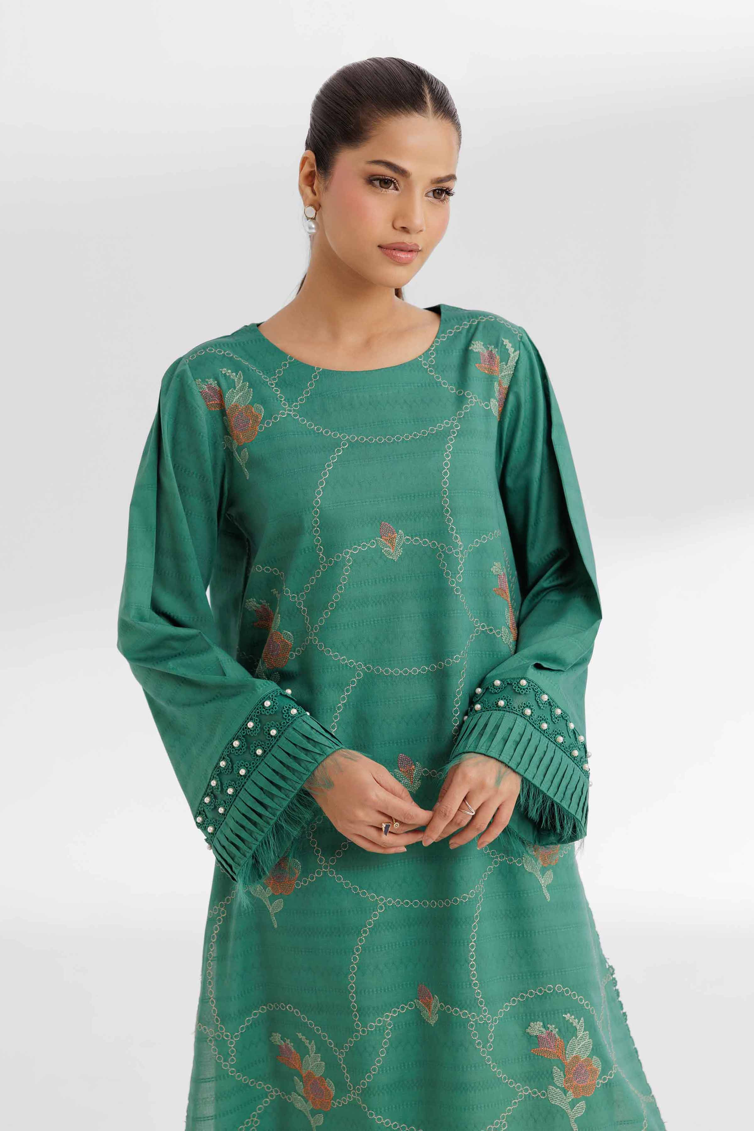 2 Piece - Dyed Embroidered Suit - 42502055 for Women - Unstitched Collection | Nishat | Shop Online
