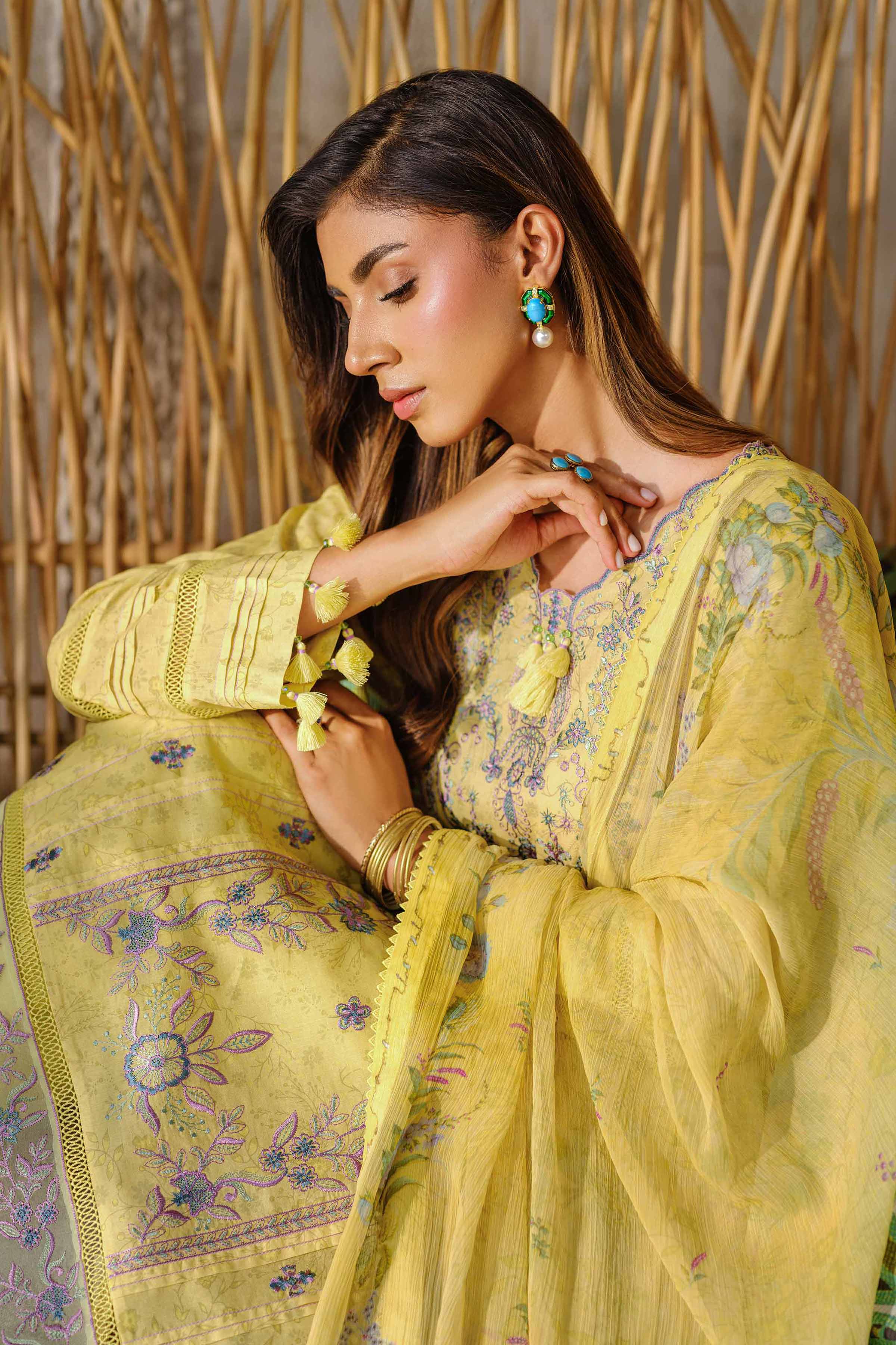 2 Piece - Digital Printed Embroidered Suit - 42502078