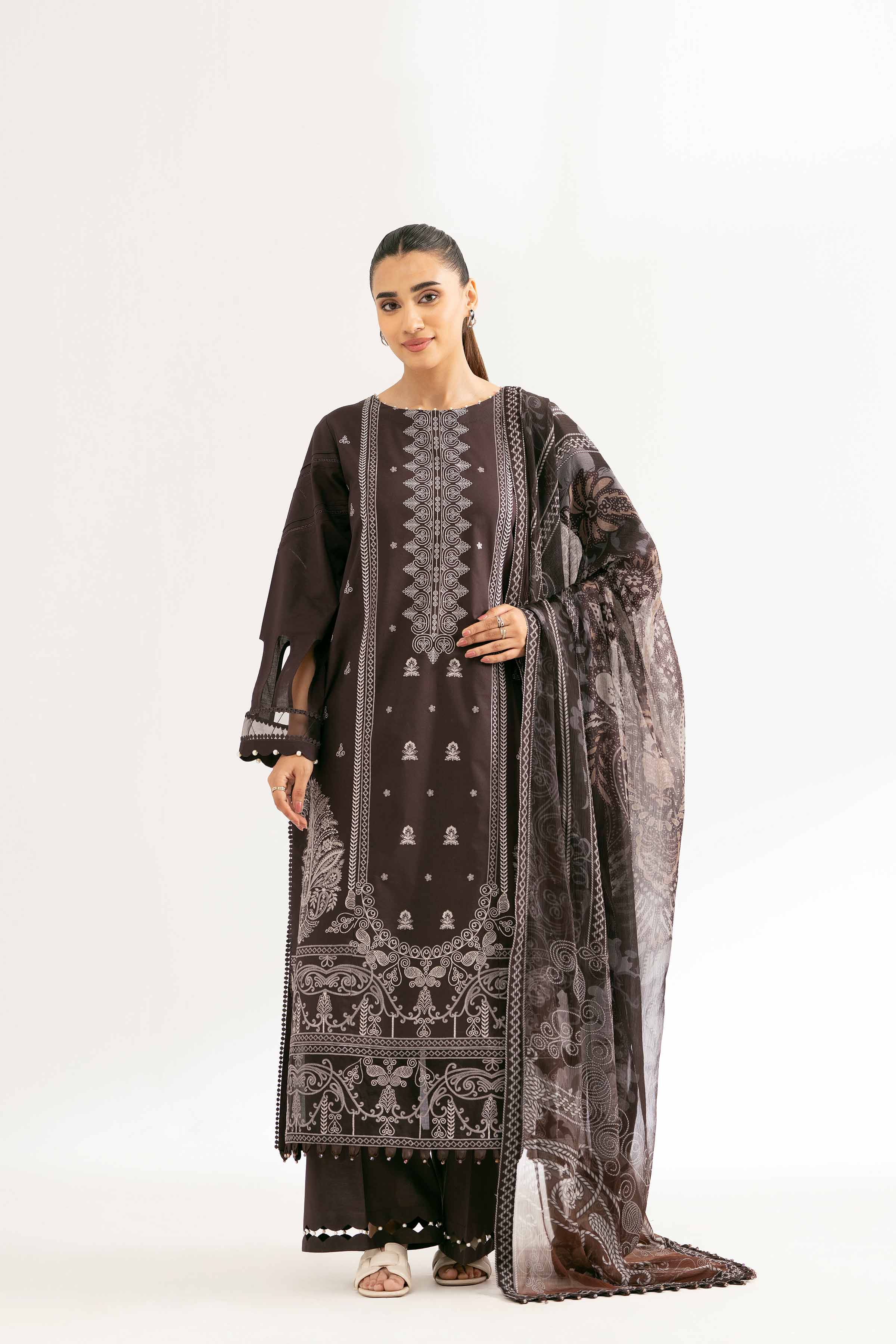 3 Piece - Digital Printed Embroidered Suit - 42502104 for Women - Unstitched Collection | Nishat | Shop Online