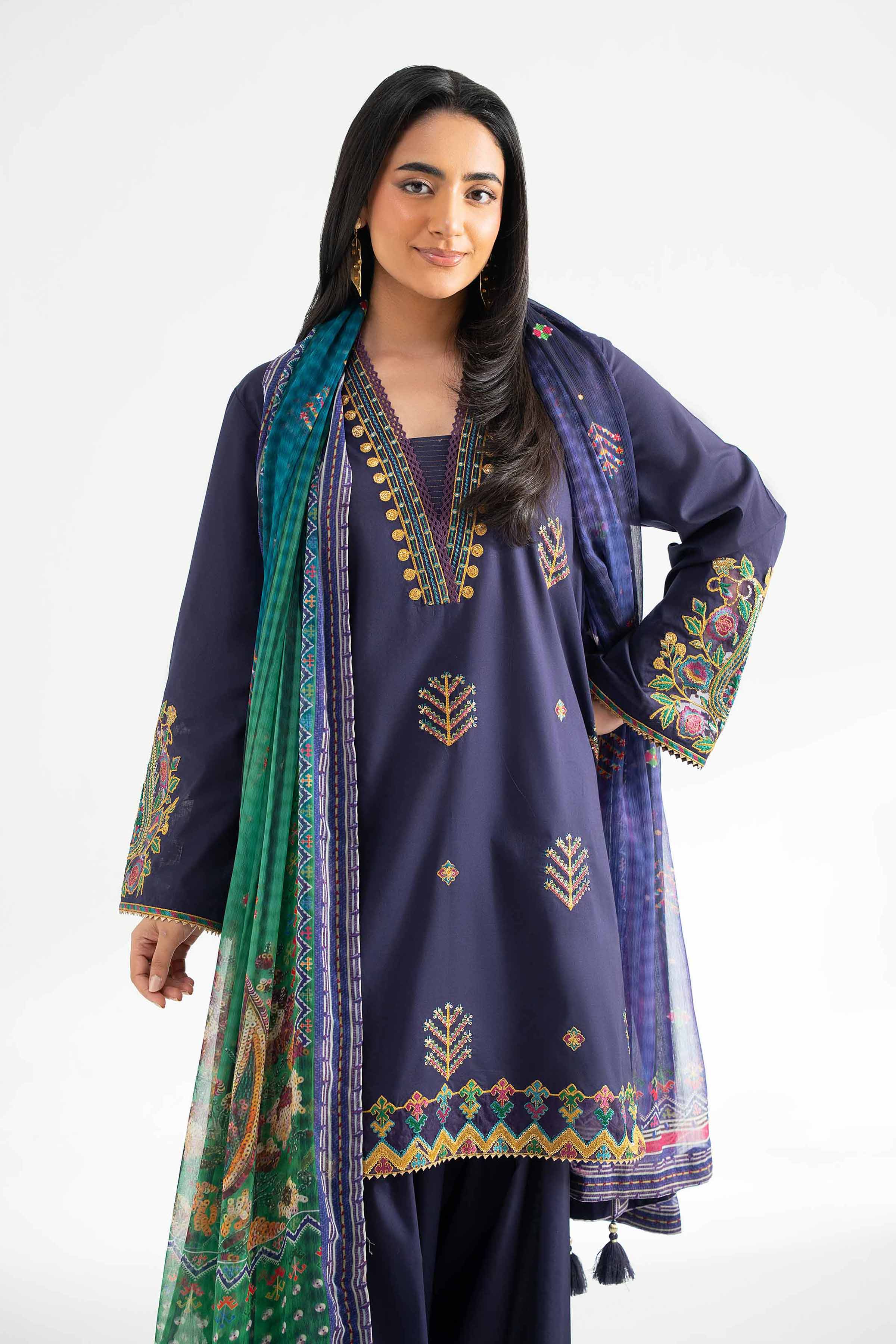 3 Piece - Digital Printed Embroidered Suit - 42502106 for Women - Unstitched Collection | Nishat | Shop Online