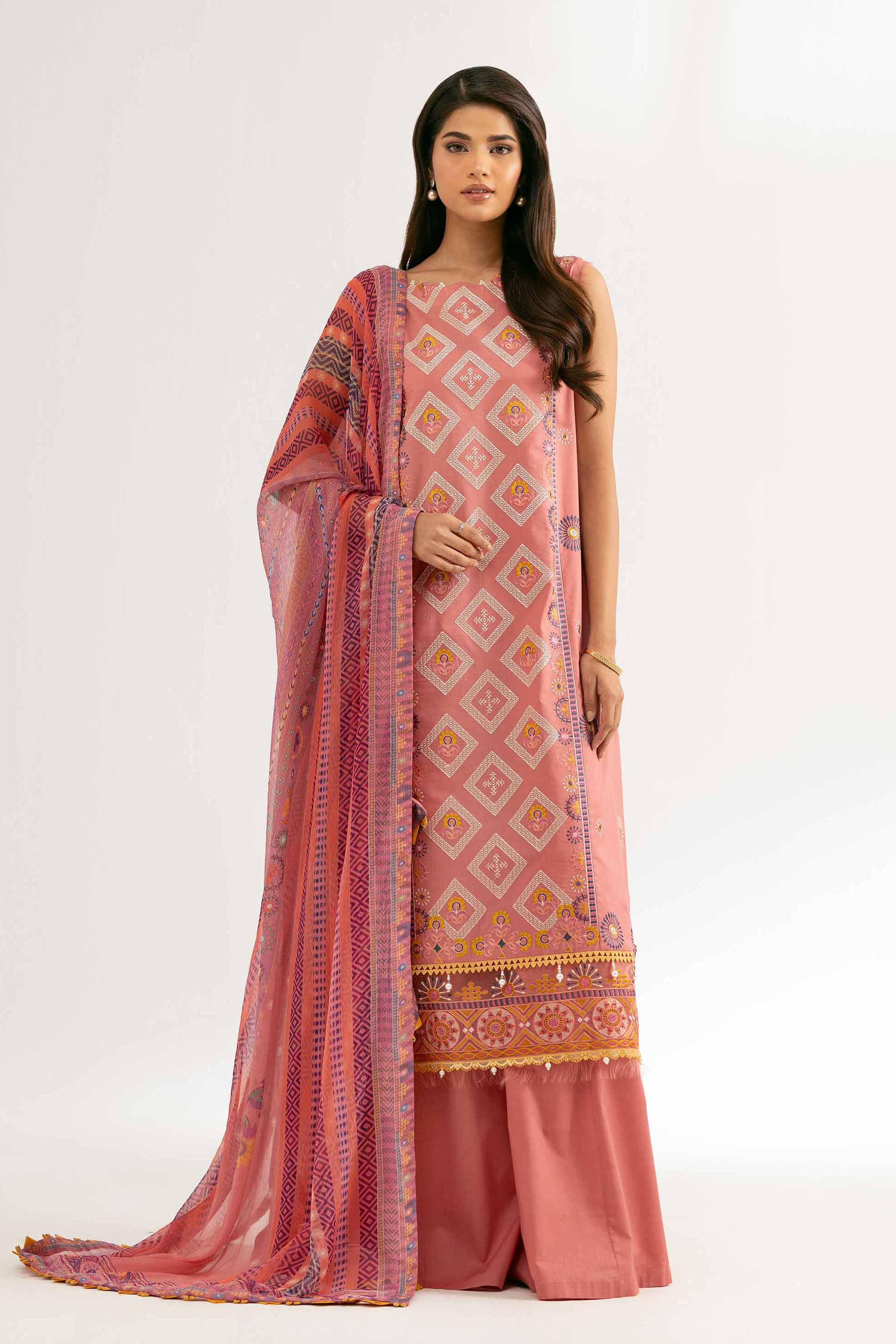 3 Piece - Digital Printed Embroidered Suit - 42502107 for Women - Unstitched Collection | Nishat | Shop Online