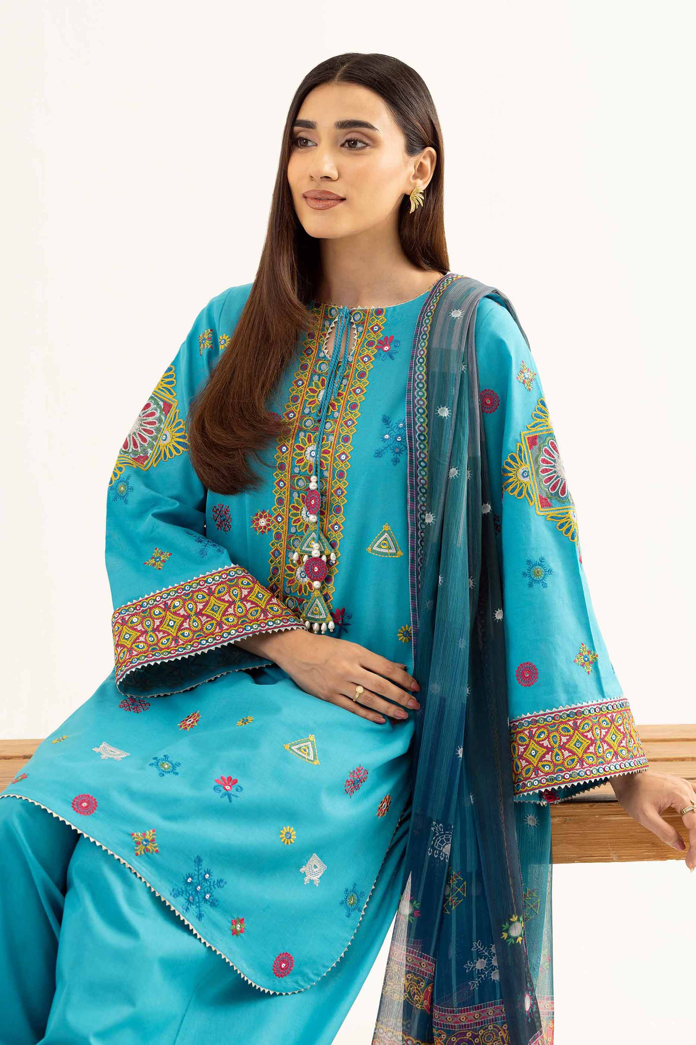 3 Piece - Digital Printed Embroidered Suit - 42502108 for Women - Unstitched Collection | Nishat | Shop Online