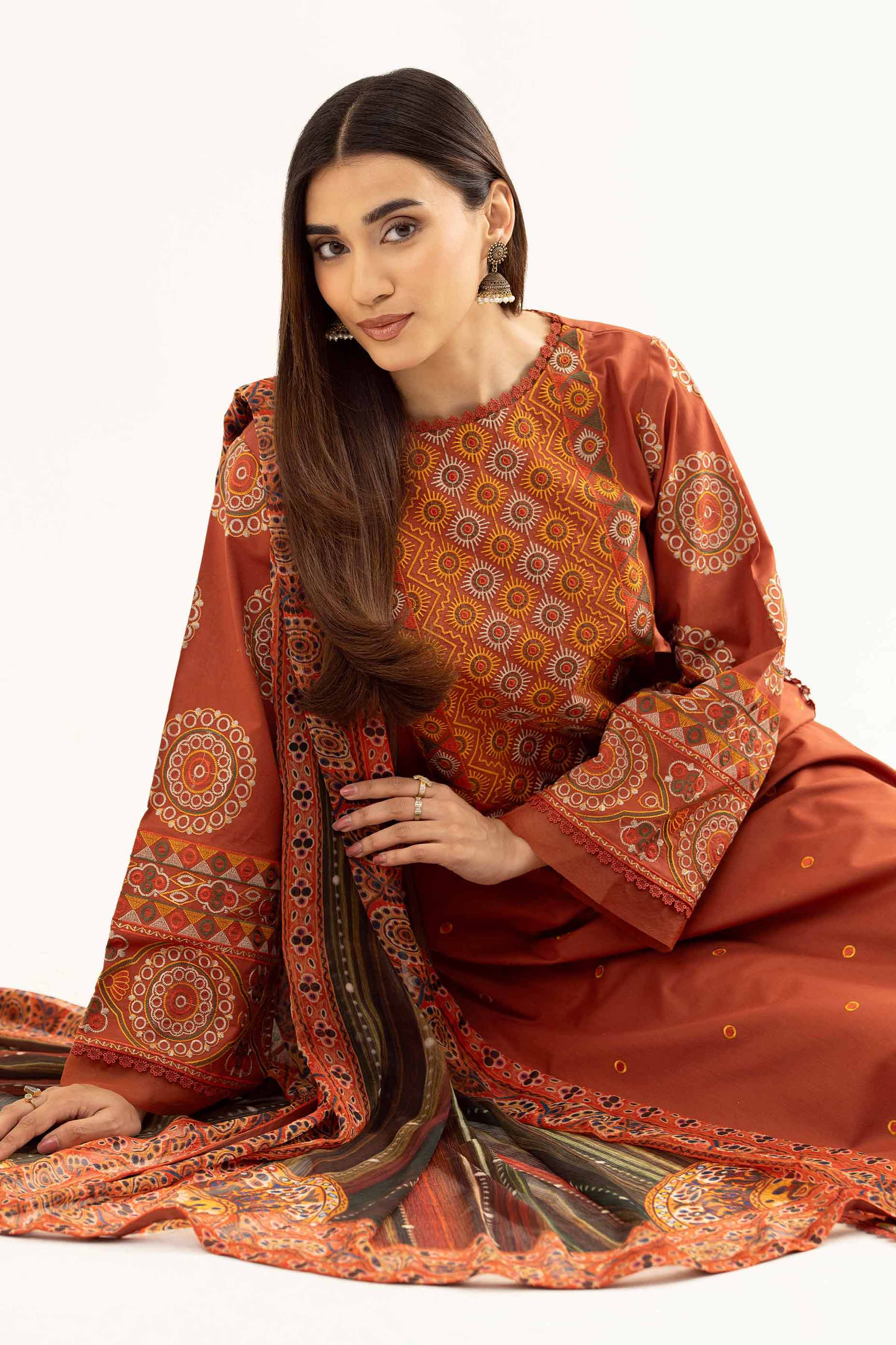 3 Piece - Digital Printed Embroidered Suit - 42502109 for Women - Unstitched Collection | Nishat | Shop Online