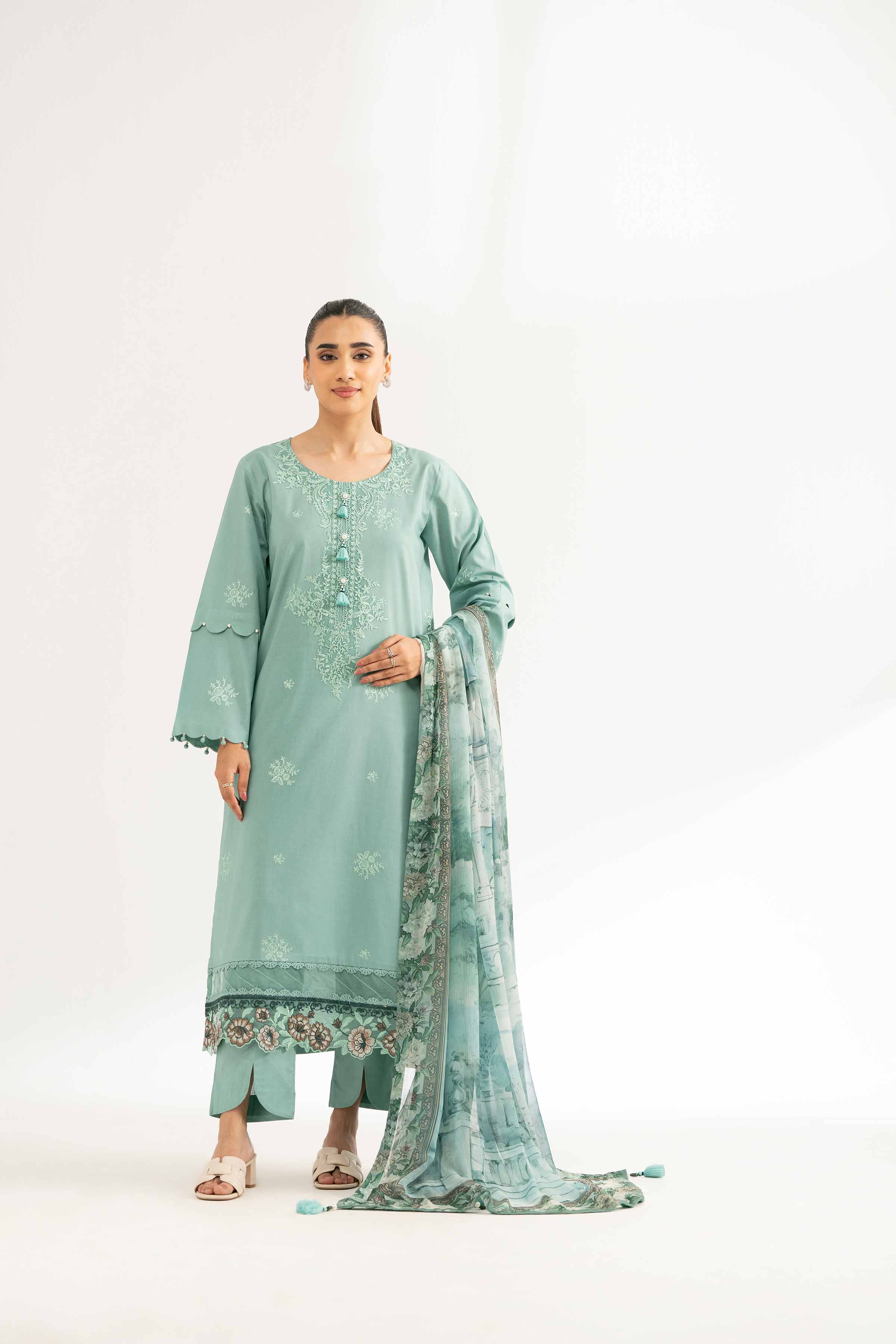 3 Piece - Digital Printed Embroidered Suit - 42502110 for Women - Unstitched Collection | Nishat | Shop Online