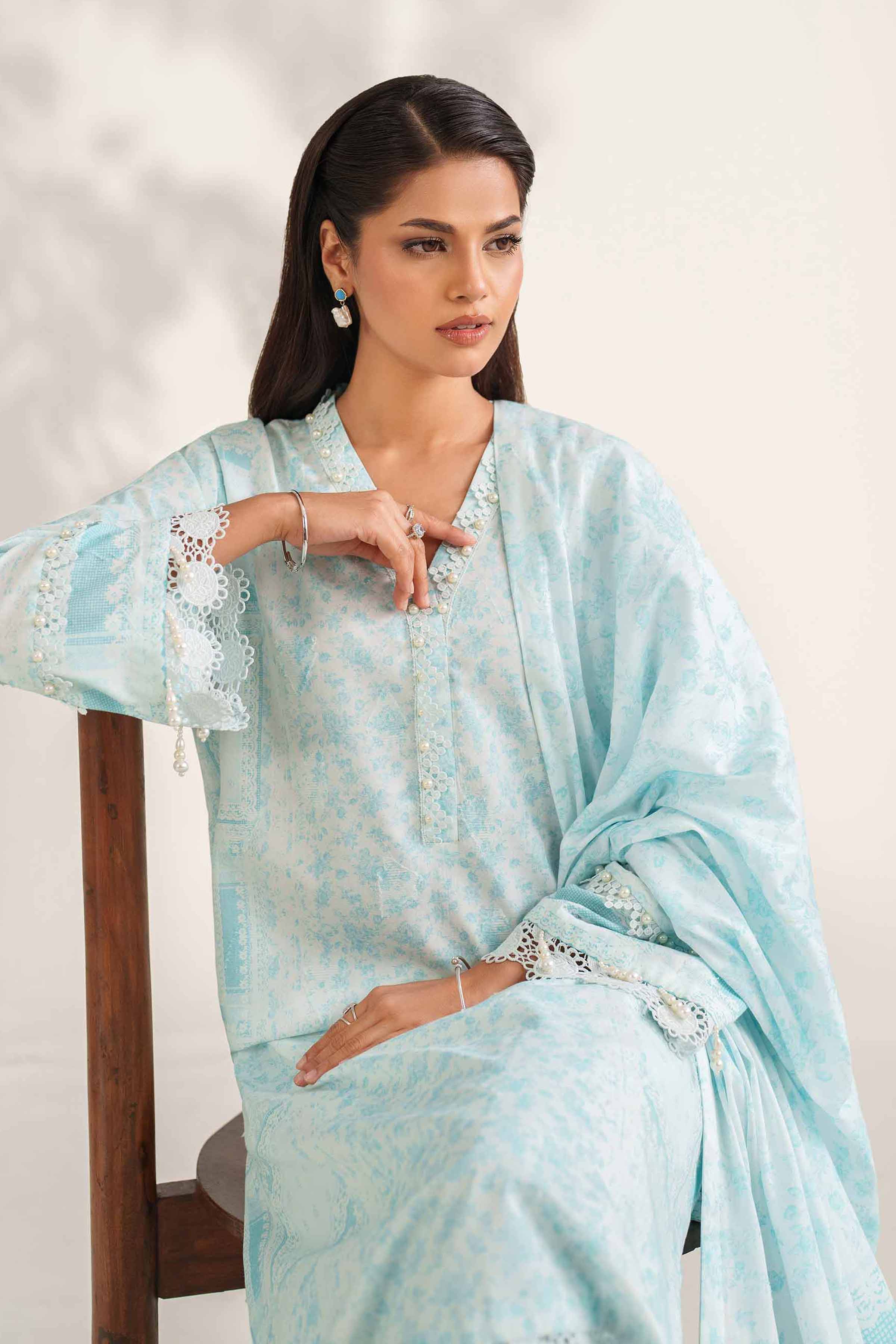 3 Piece - Digital Printed Jacquard Suit - 42502119 for Women - Unstitched Collection | Nishat | Shop Online