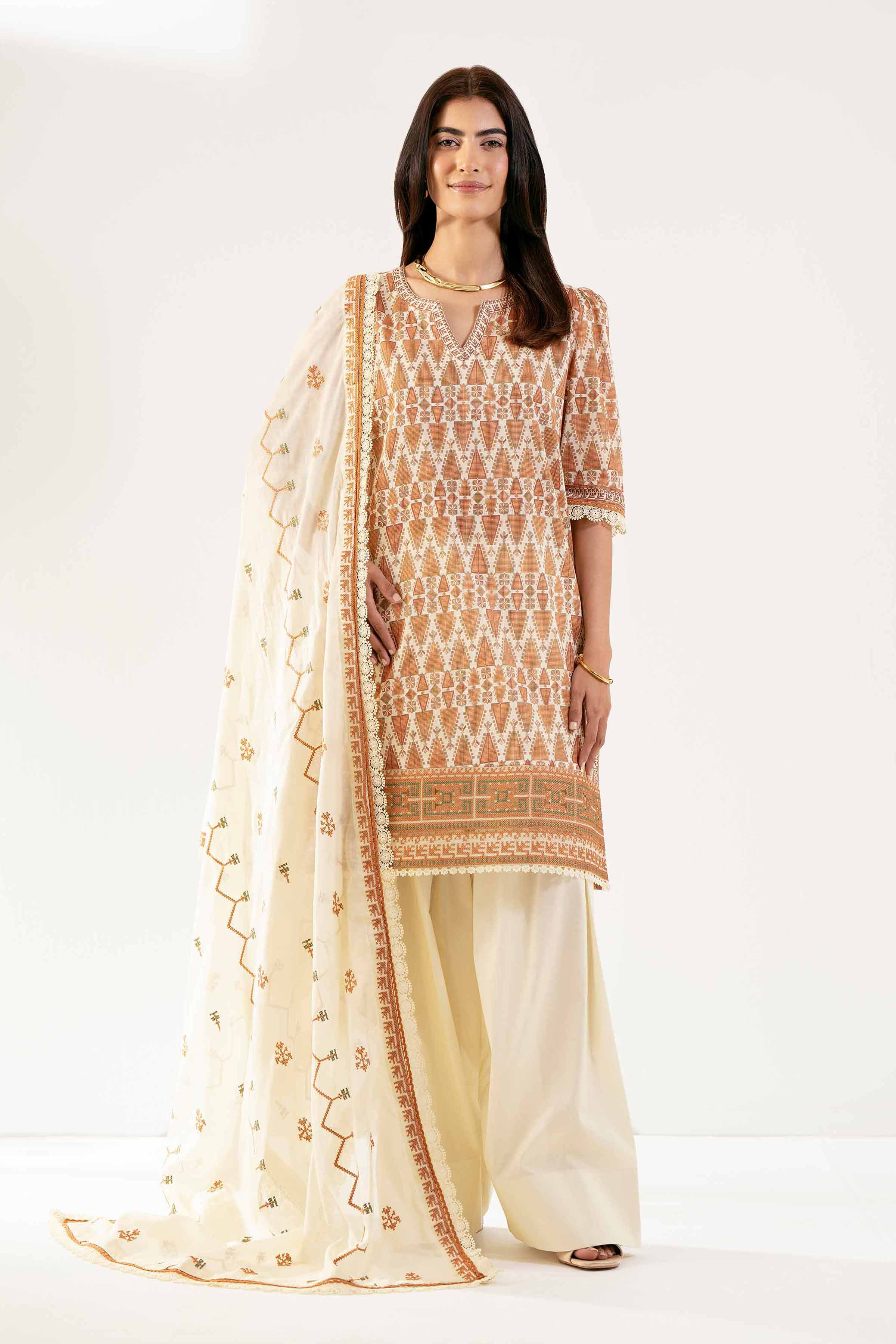 3 Piece - Printed Embroidered Suit - 42502125 for Women - Unstitched Collection | Nishat | Shop Online