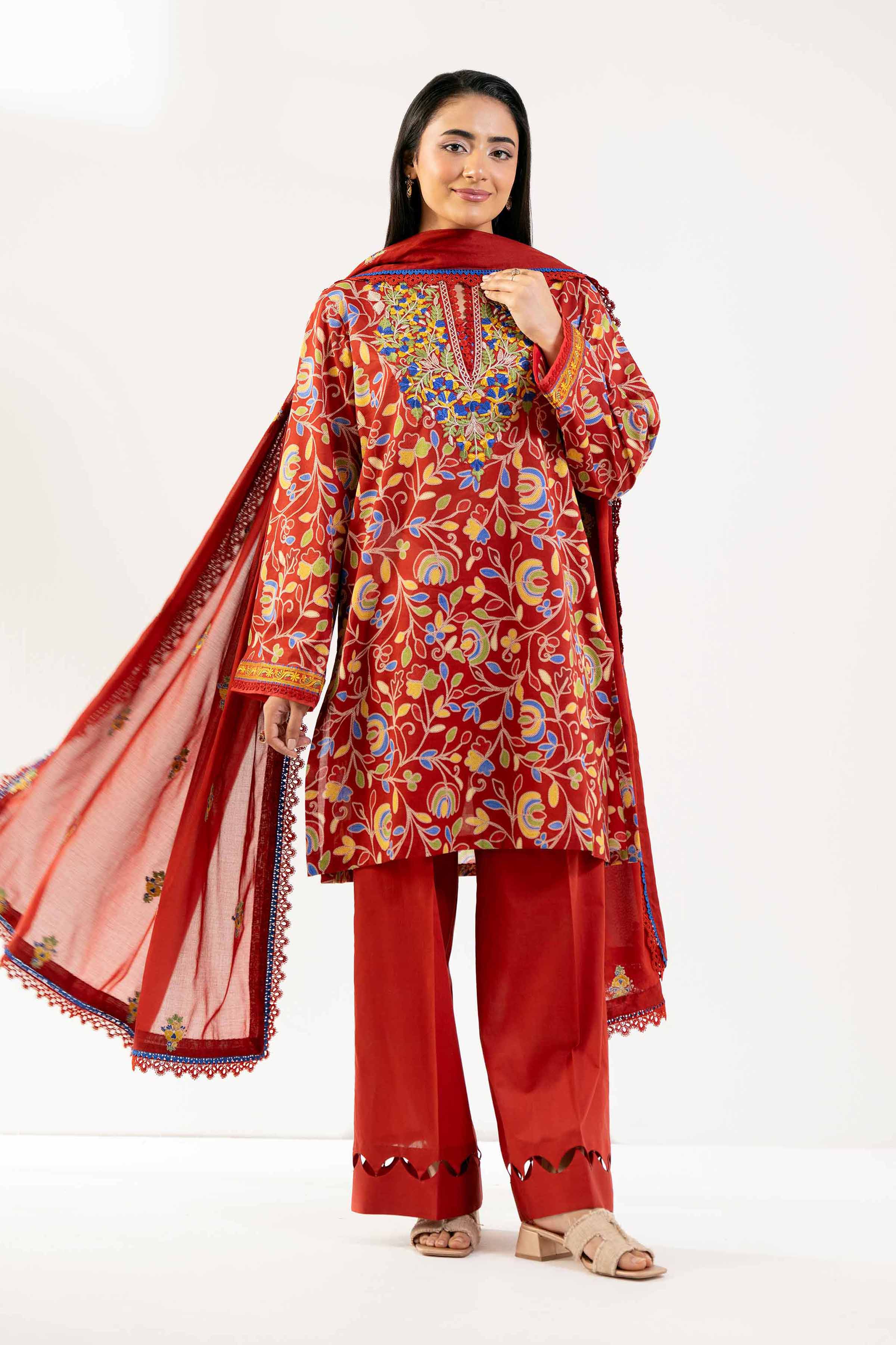 3 Piece - Printed Embroidered Suit - 42502131 for Women - Unstitched Collection | Nishat | Shop Online