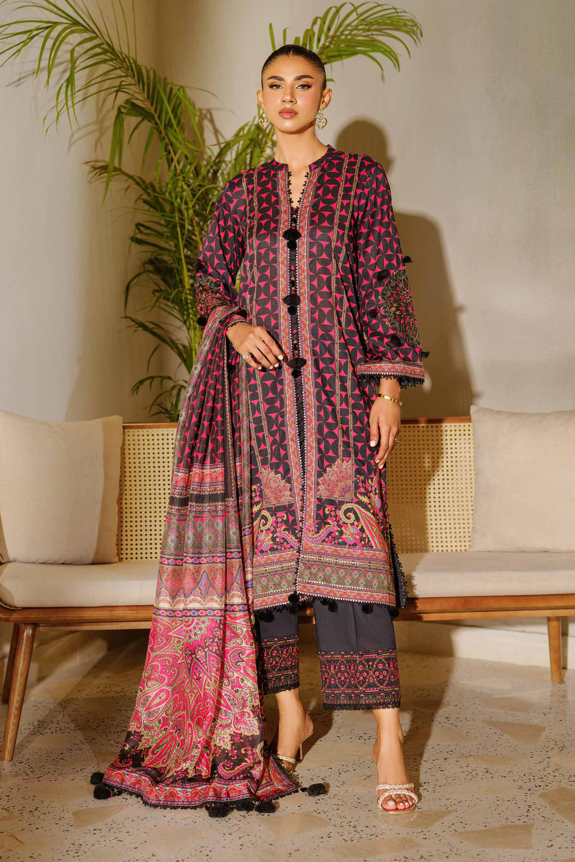 3 Piece - Digital Printed Embroidered Suit - 42502139
