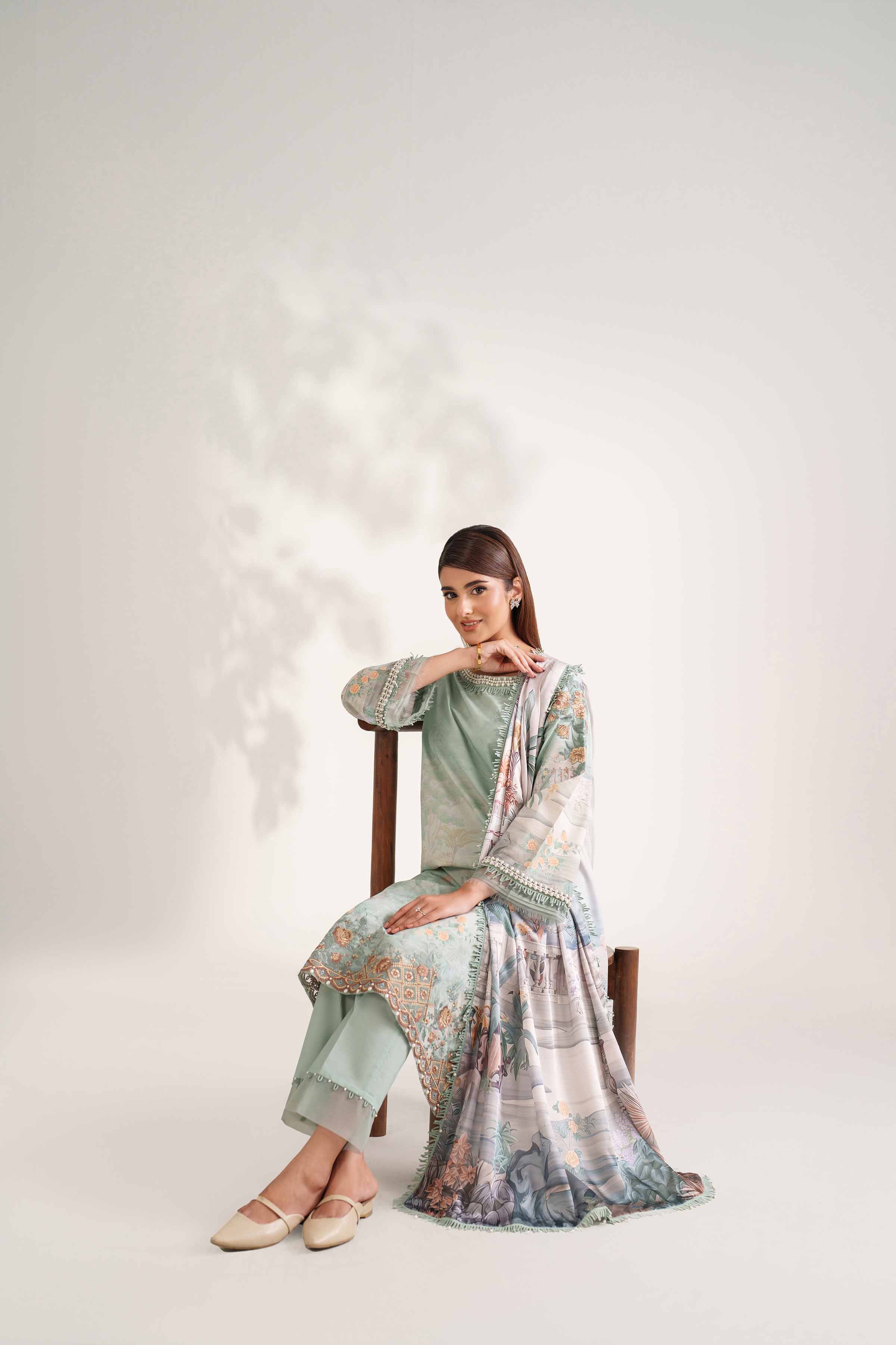 3 Piece - Digital Printed Embroidered Suit - 42502217 for Women - Unstitched Collection | Nishat | Shop Online