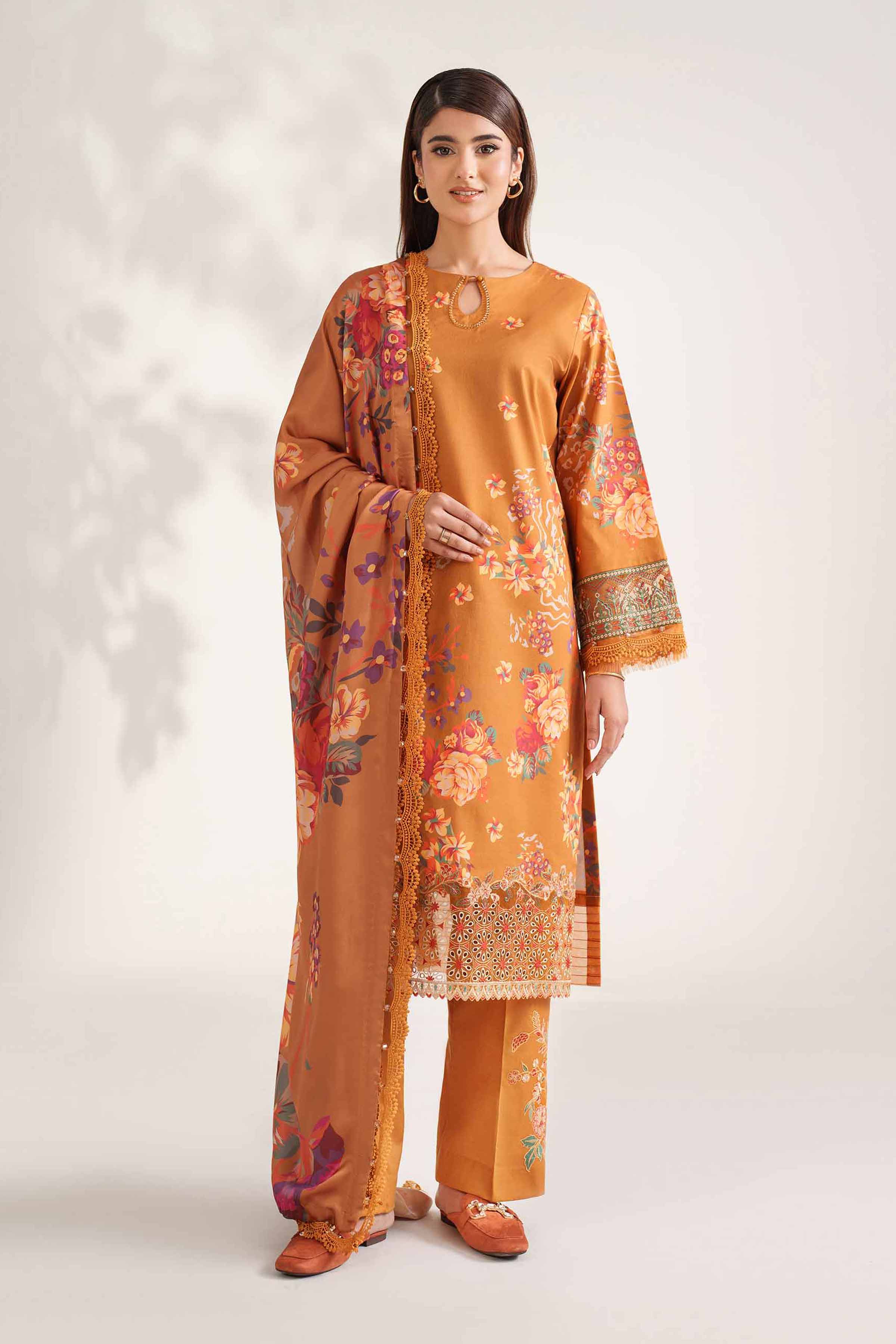 3 Piece - Digital Printed Embroidered Suit - 42502219 for Women - Unstitched Collection | Nishat | Shop Online