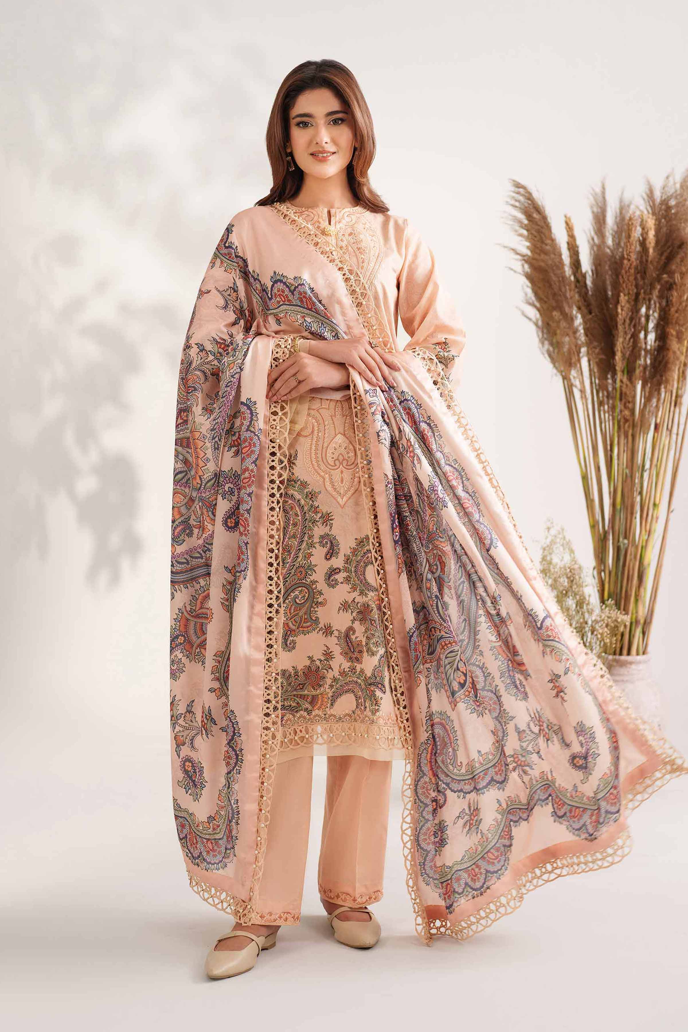 3 Piece - Digital Printed Embroidered Suit - 42502220 for Women - Unstitched Collection | Nishat | Shop Online