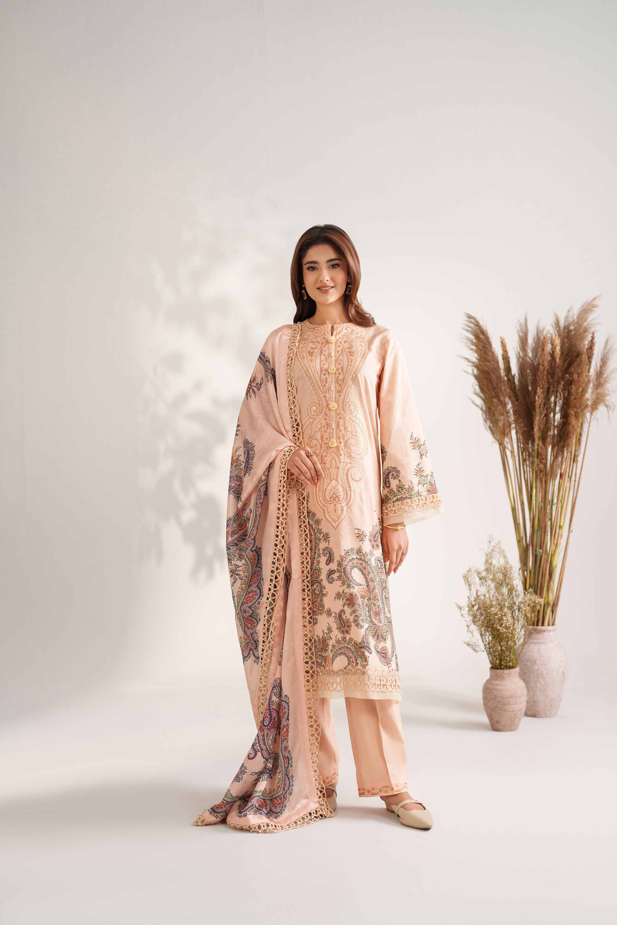 3 Piece - Digital Printed Embroidered Suit - 42502220 for Women - Unstitched Collection | Nishat | Shop Online