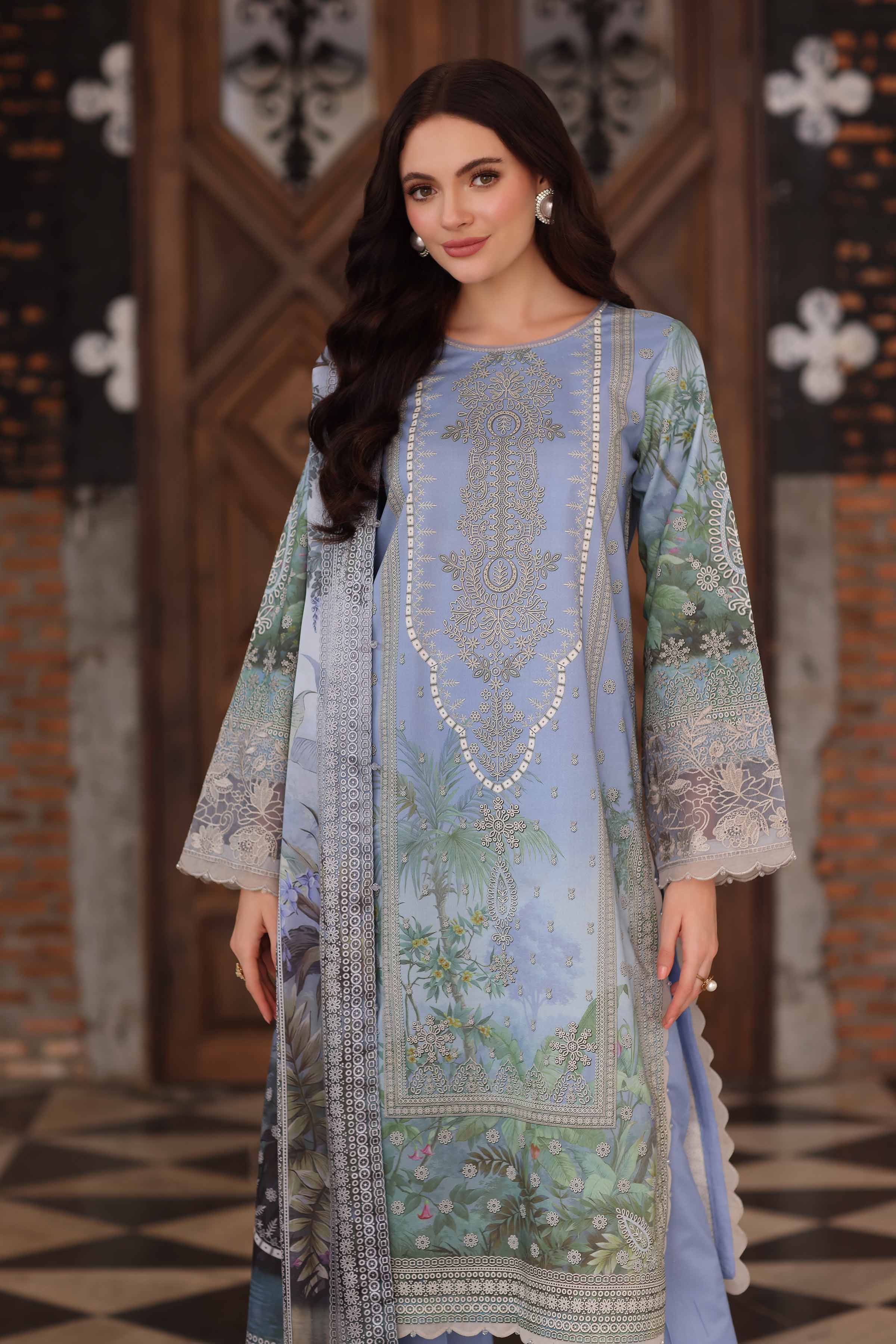 3 Piece - Digital Printed Embroidered Suit - 42502221 for Women - Unstitched Collection | Nishat | Shop Online