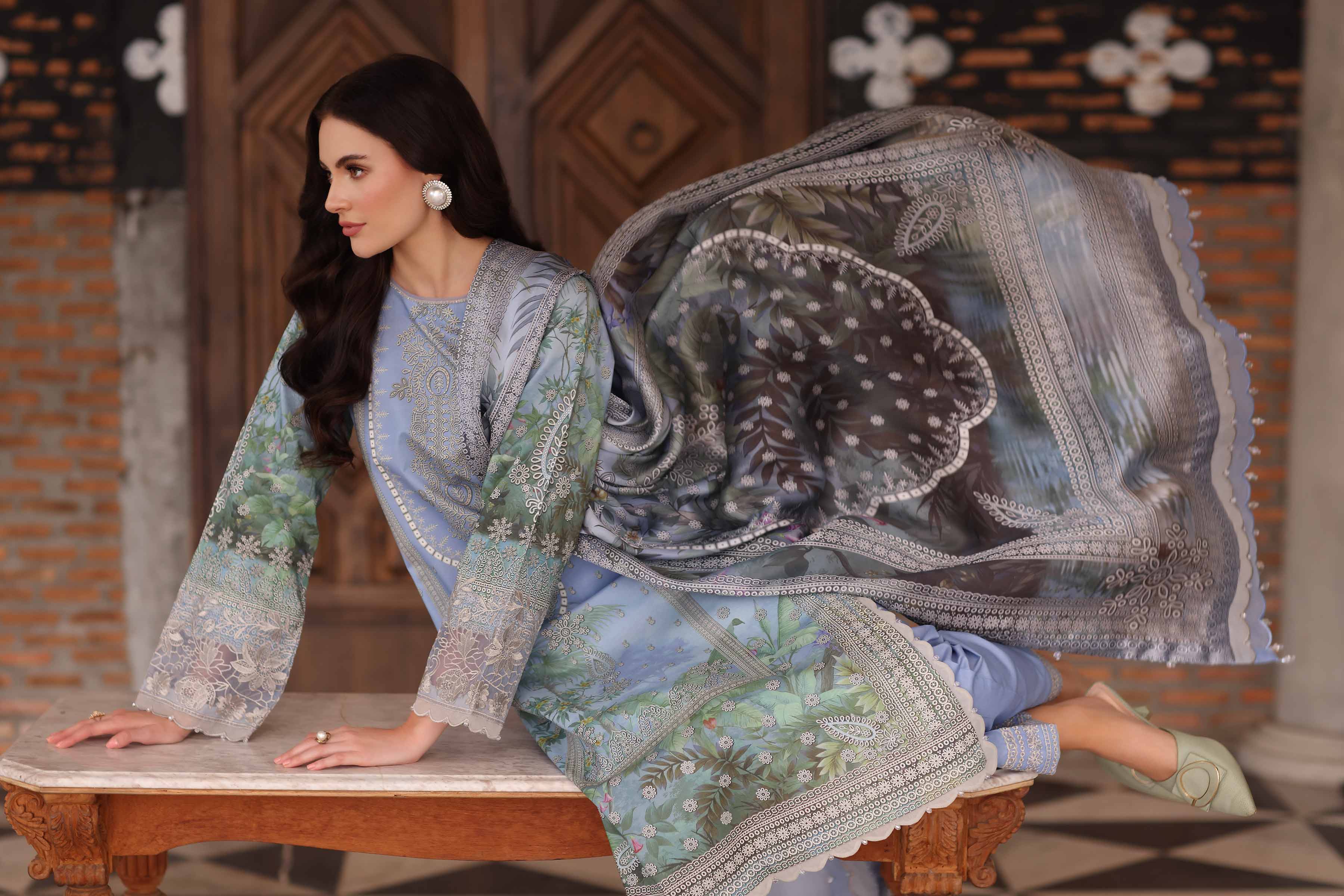 3 Piece - Digital Printed Embroidered Suit - 42502221 for Women - Unstitched Collection | Nishat | Shop Online
