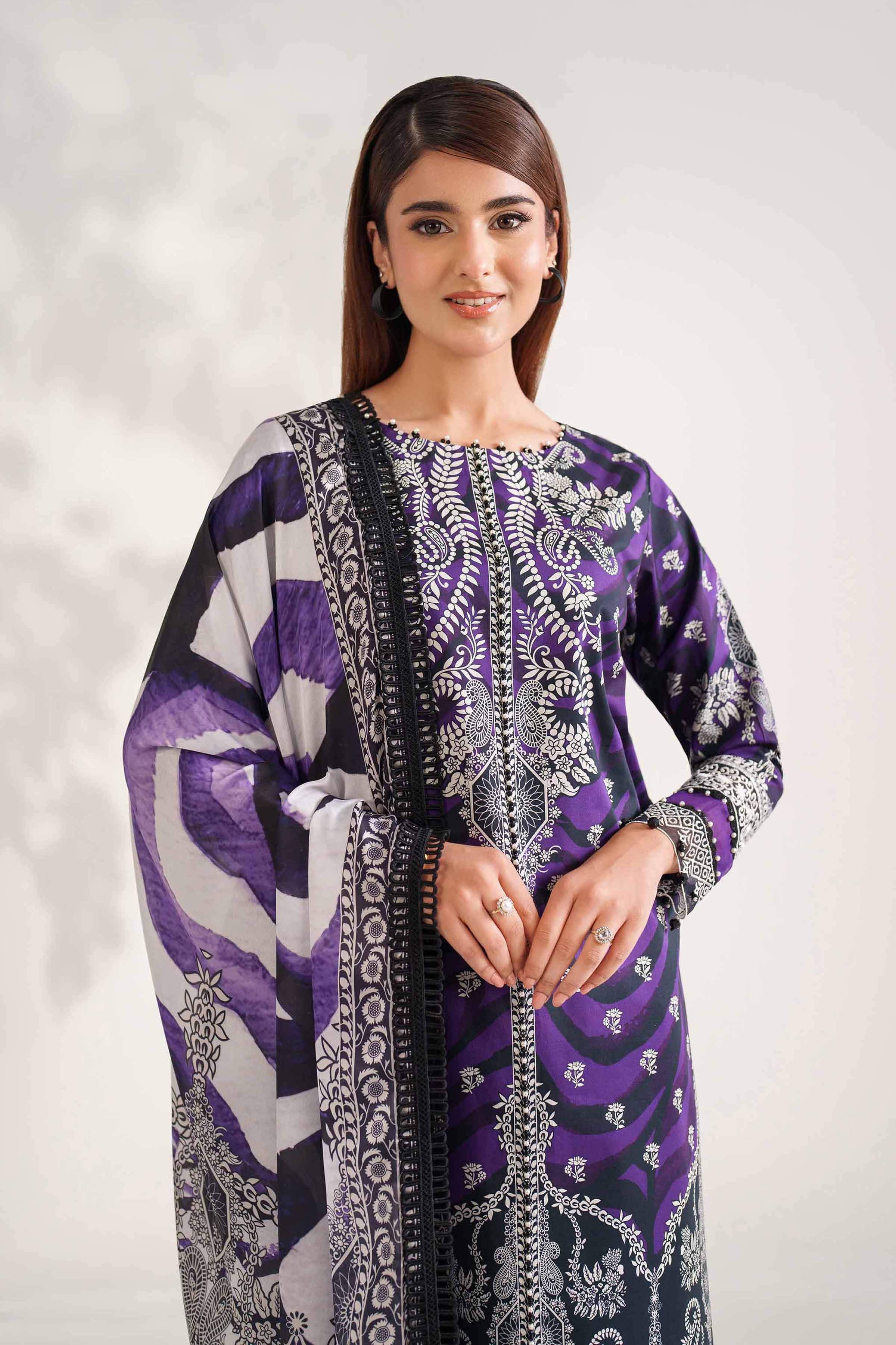 3 Piece - Digital Printed Embroidered Suit - 42502223 for Women - Unstitched Collection | Nishat | Shop Online