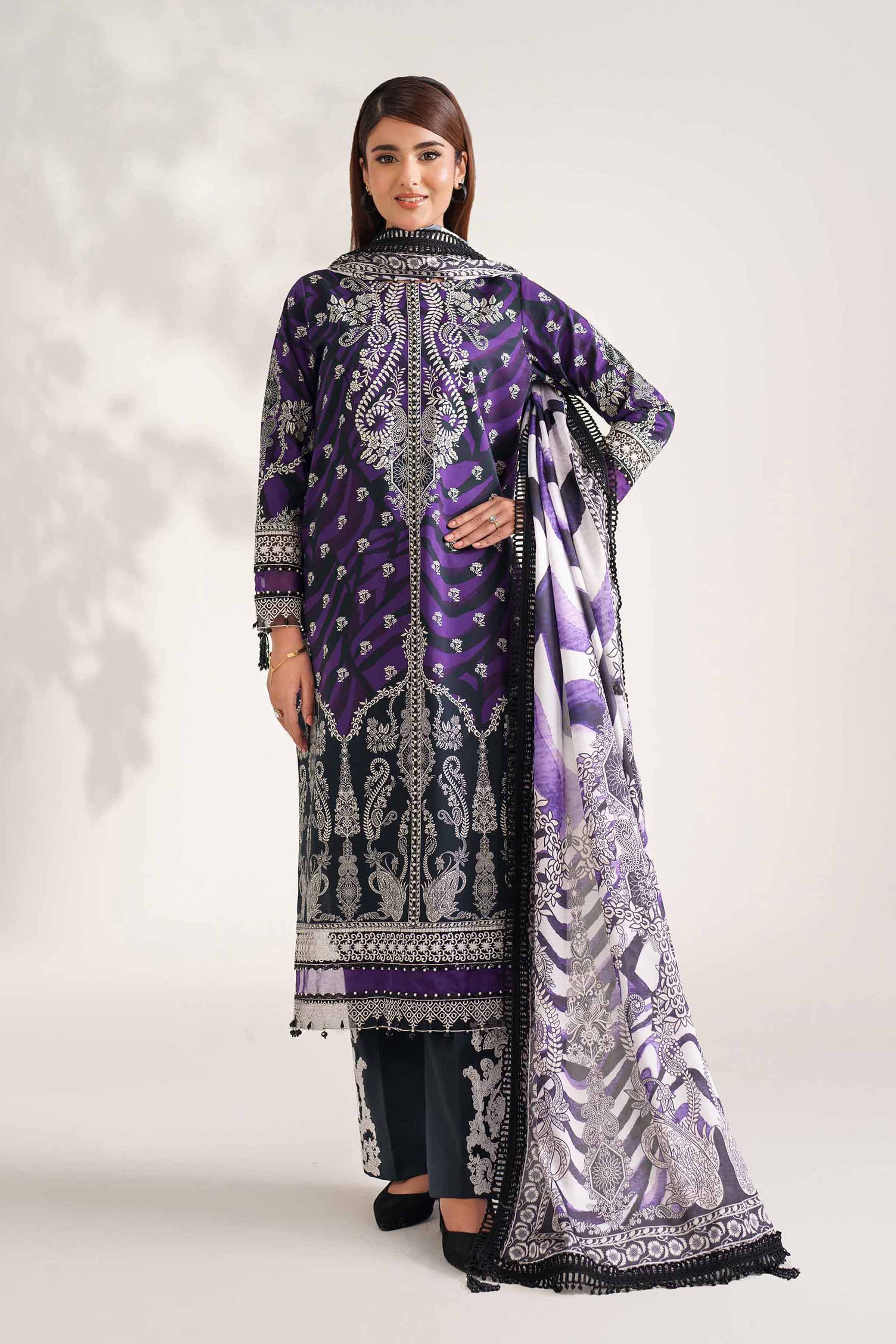 3 Piece - Digital Printed Embroidered Suit - 42502223 for Women - Unstitched Collection | Nishat | Shop Online