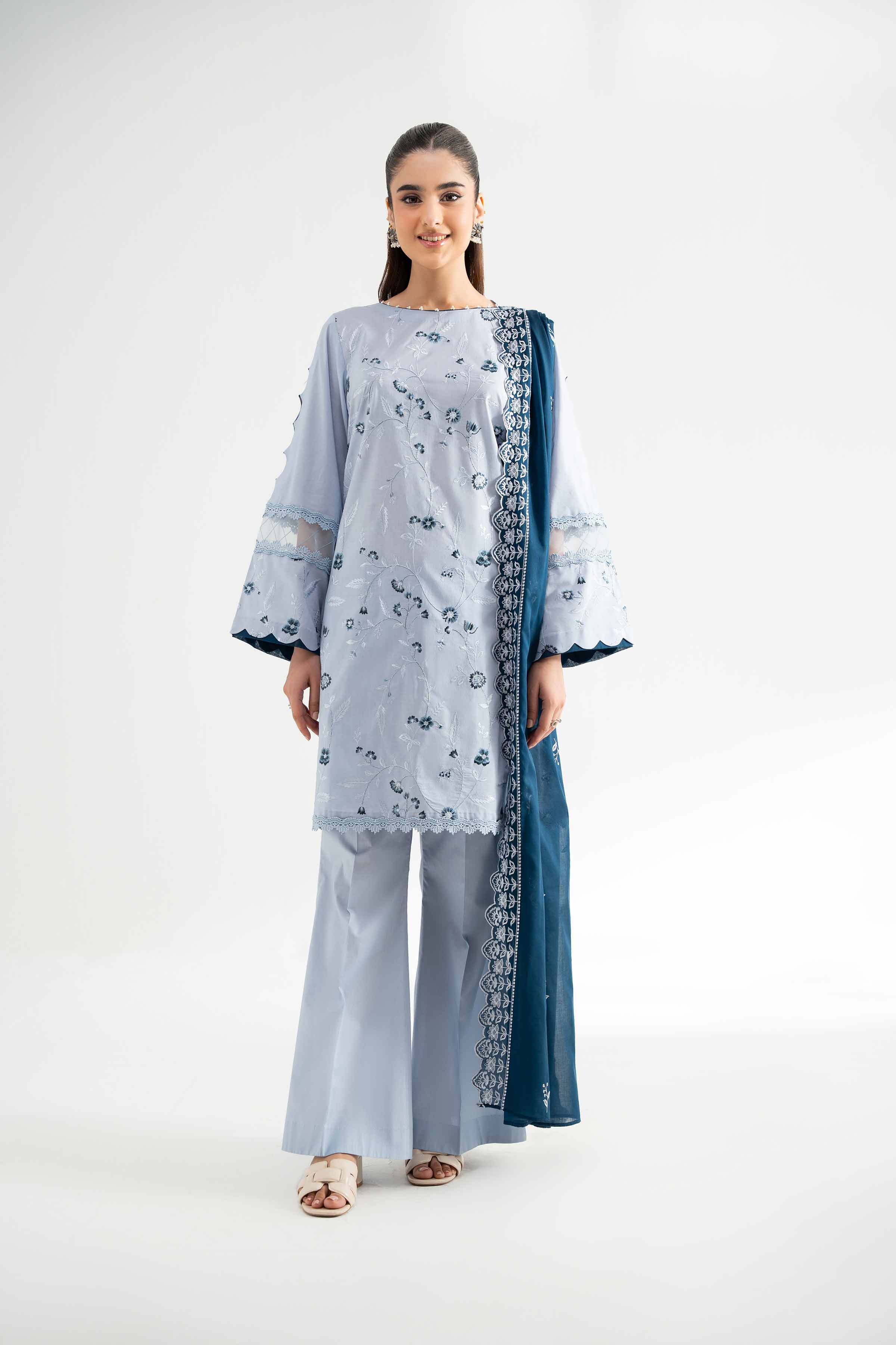 3 Piece - Dyed Embroidered Suit - 42502249 for Women - Unstitched Collection | Nishat | Shop Online