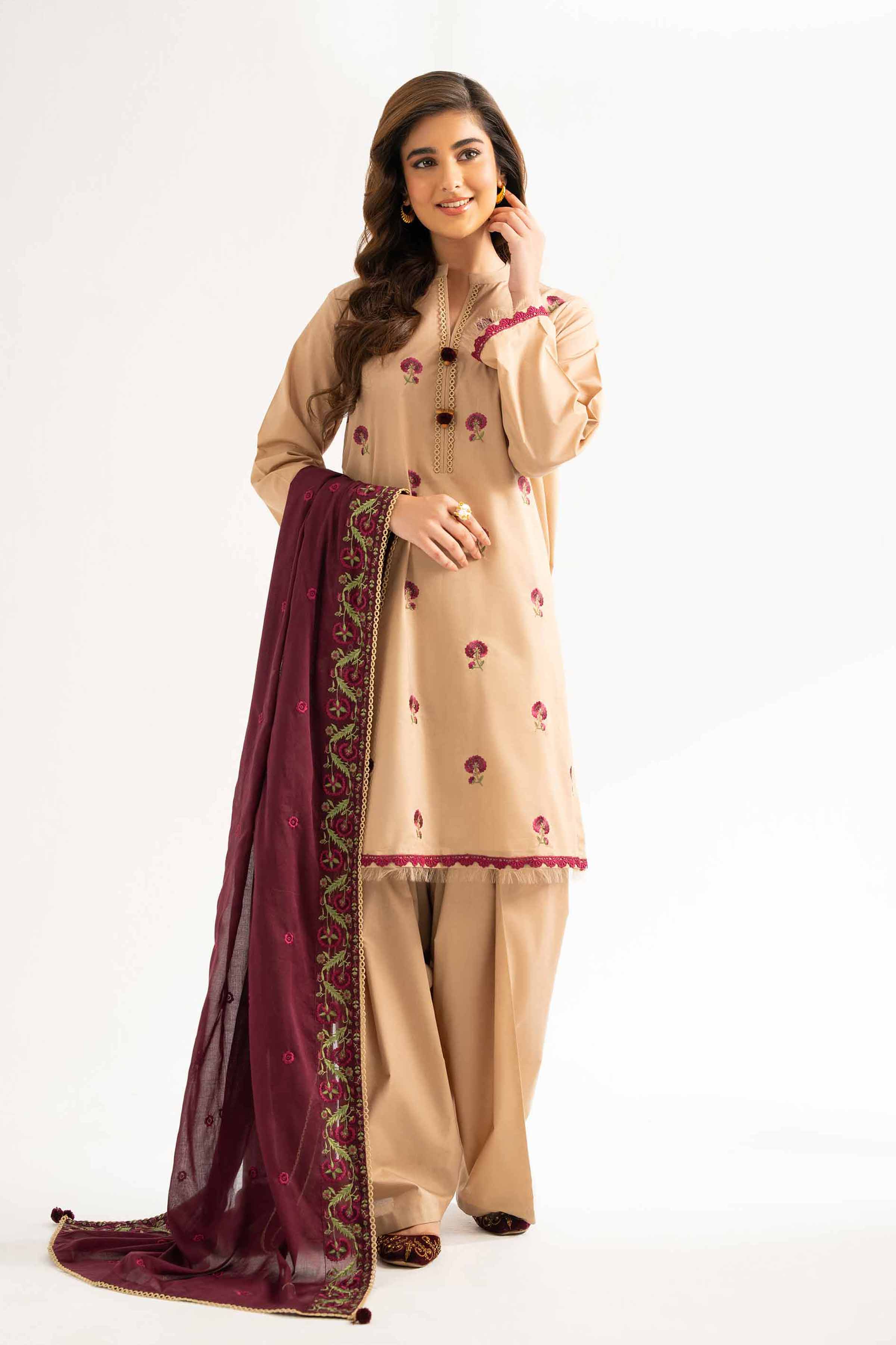 3 Piece - Dyed Embroidered Suit - 42502252 for Women - Unstitched Collection | Nishat | Shop Online