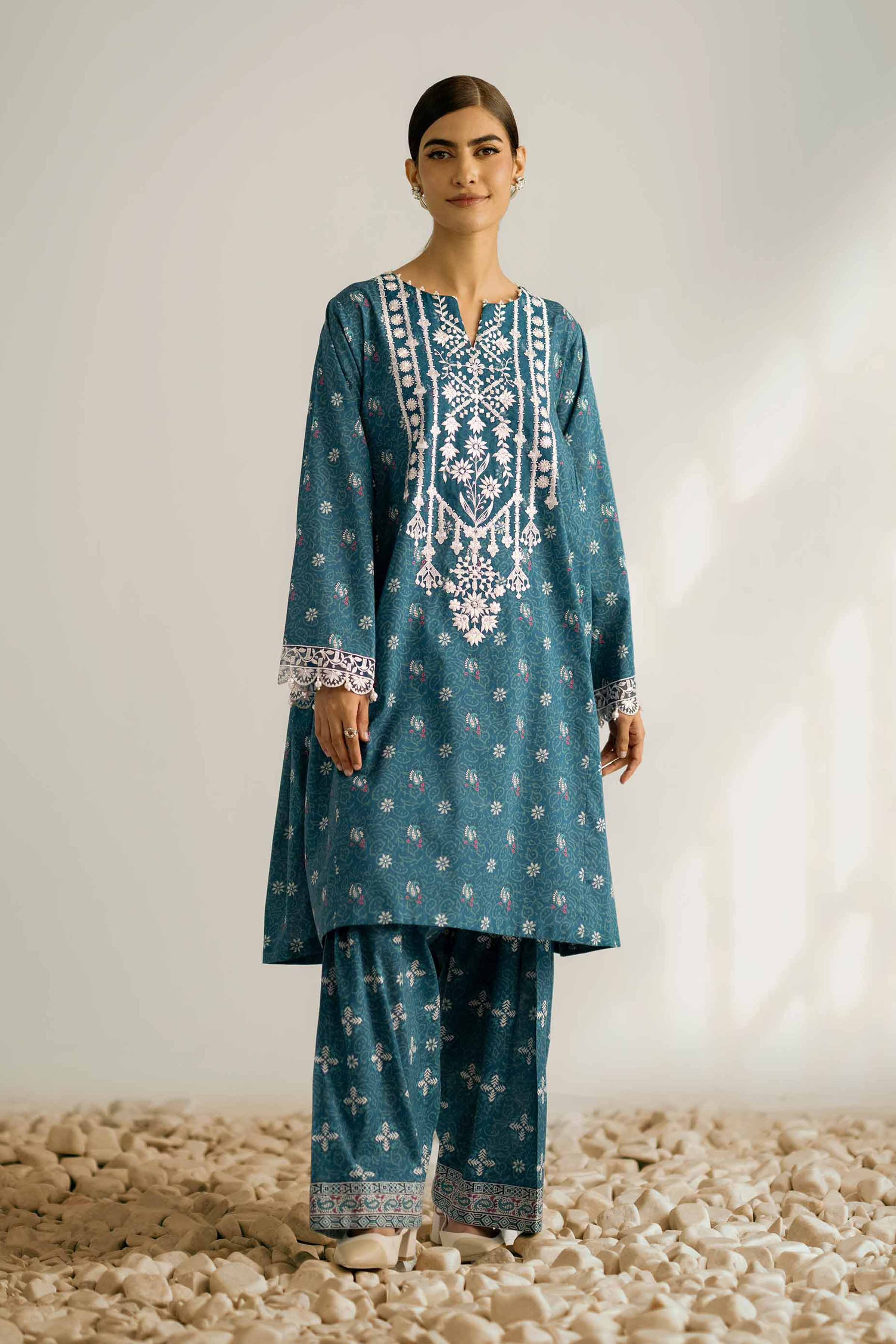 2 Piece - Printed Embroidered Suit - 42502356 for Women - Unstitched Collection | Nishat | Shop Online