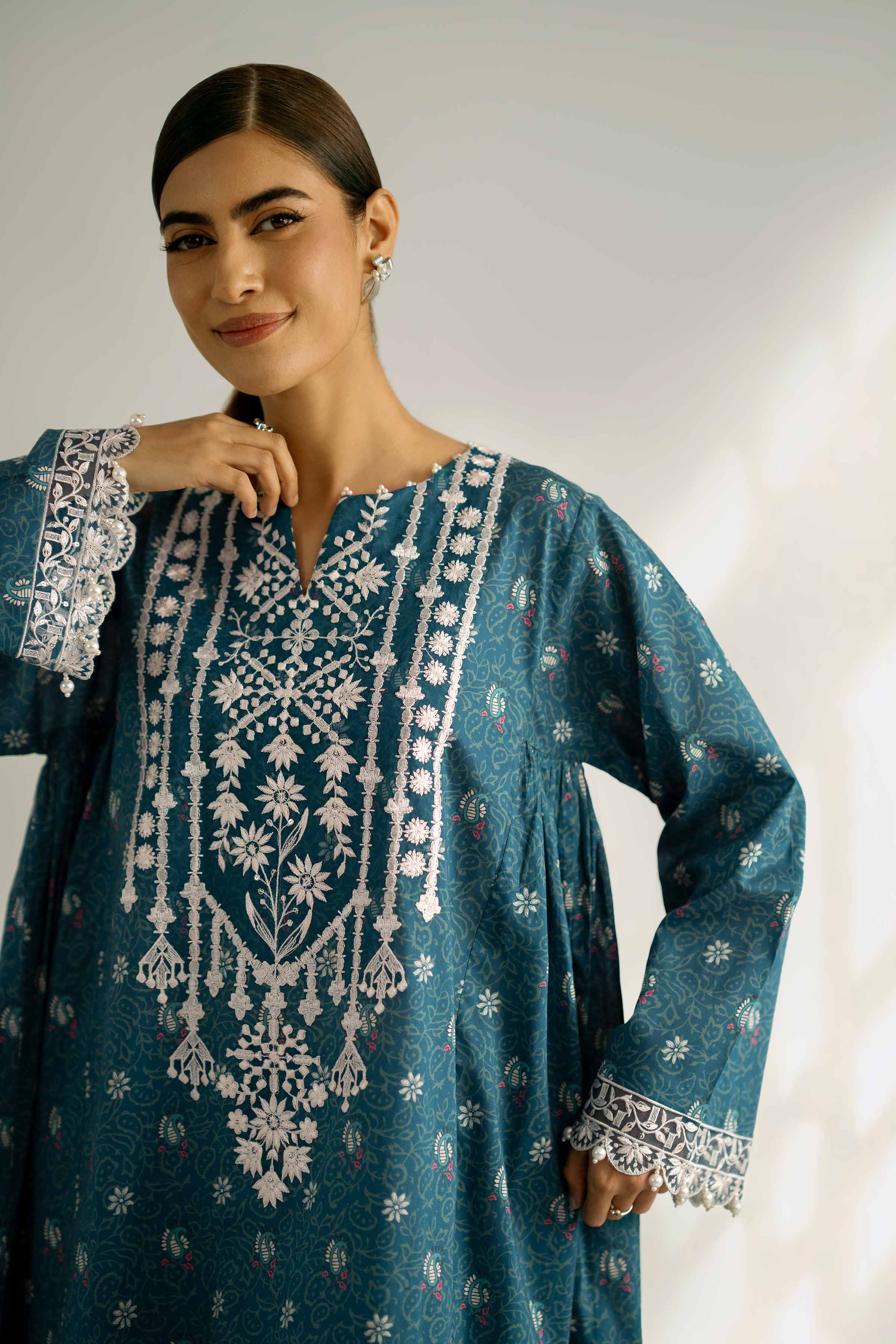 2 Piece - Printed Embroidered Suit - 42502356 for Women - Unstitched Collection | Nishat | Shop Online