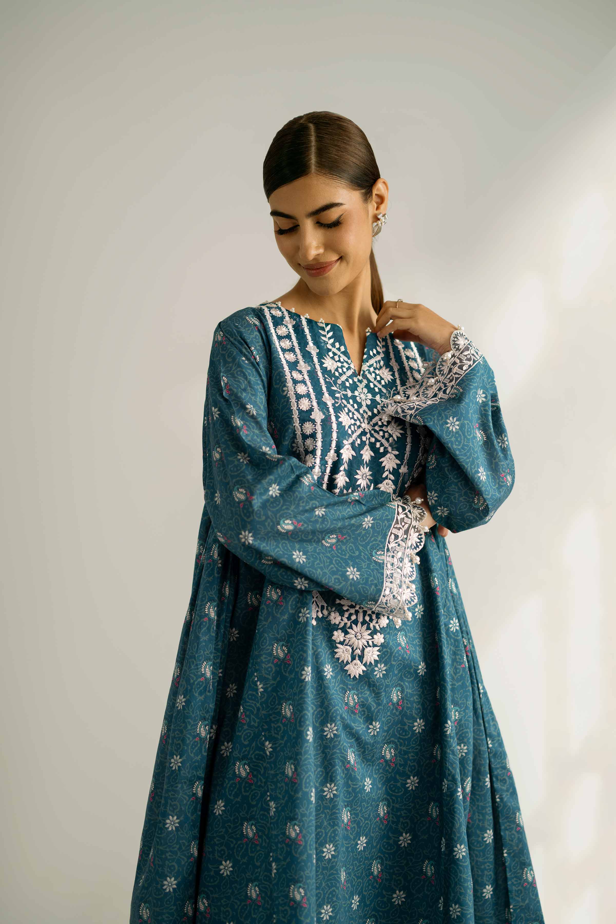 2 Piece - Printed Embroidered Suit - 42502356 for Women - Unstitched Collection | Nishat | Shop Online