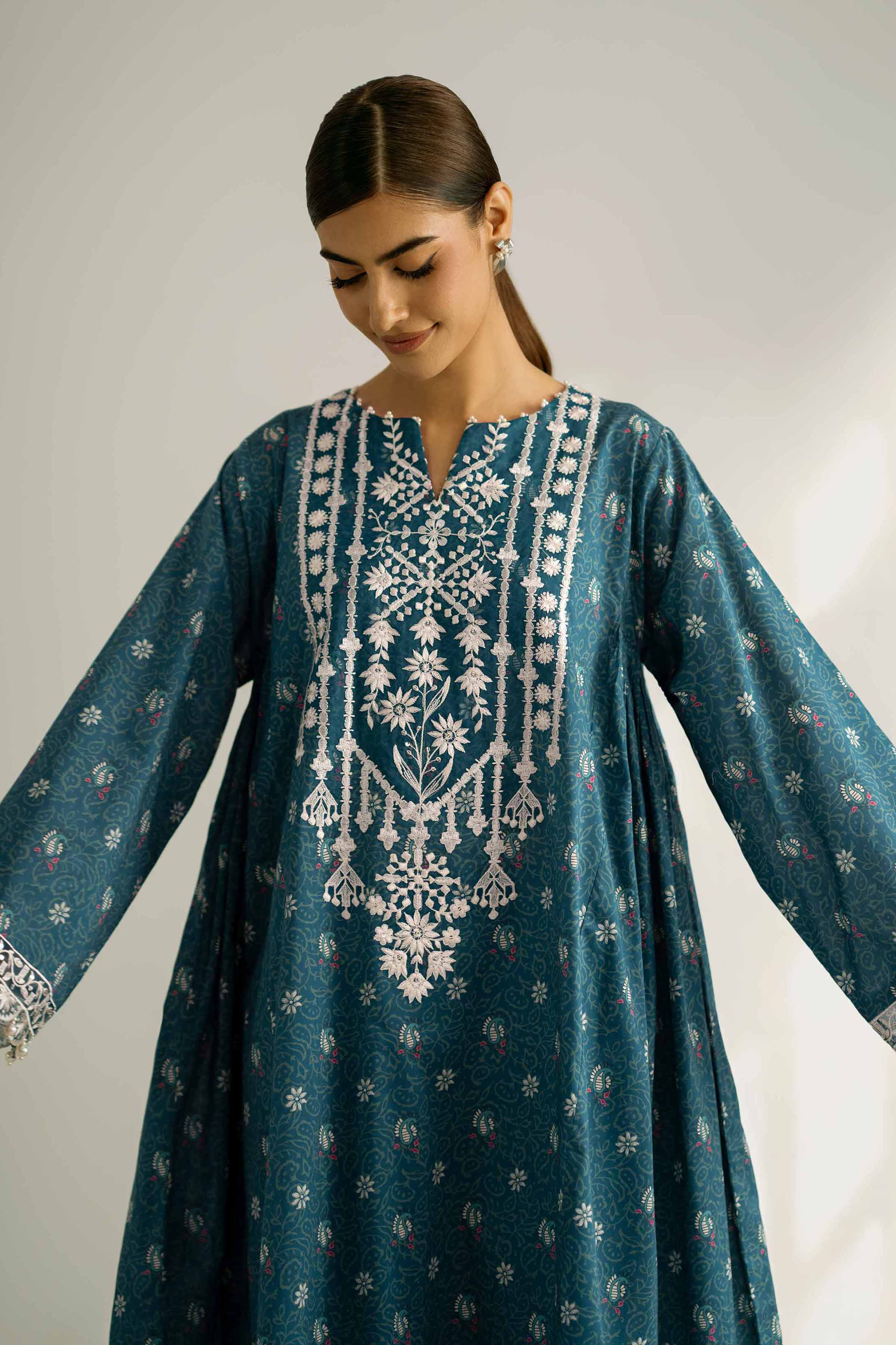 2 Piece - Printed Embroidered Suit - 42502356 for Women - Unstitched Collection | Nishat | Shop Online