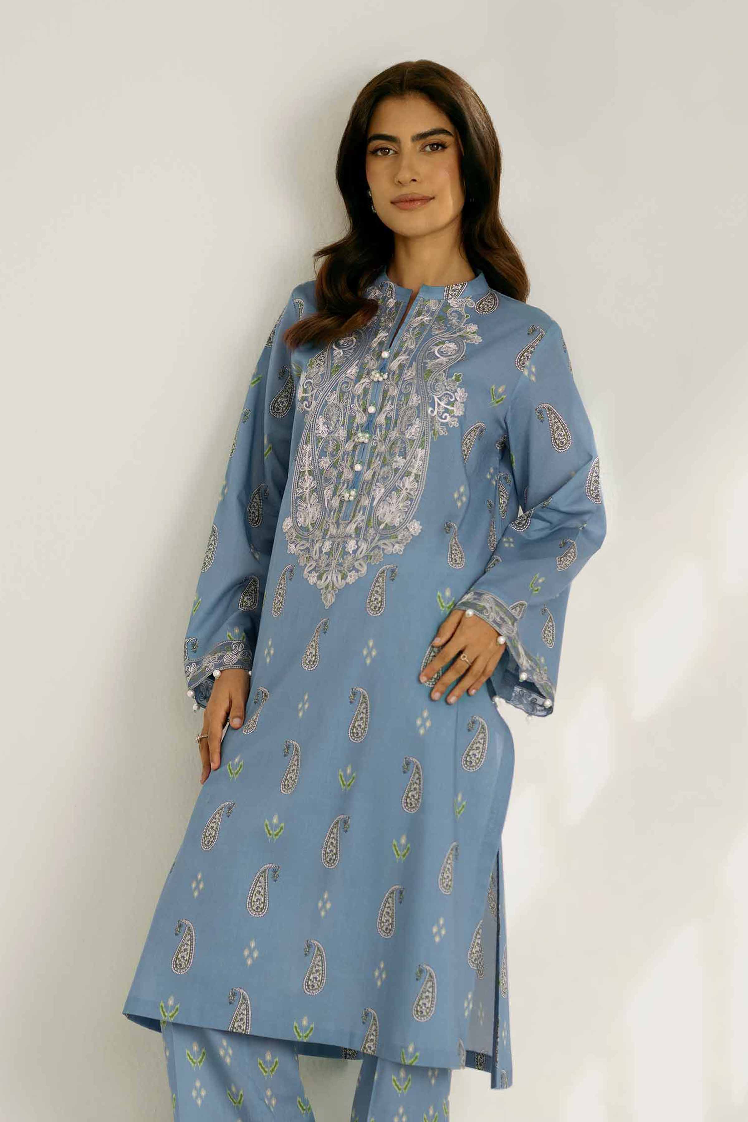 2 Piece - Printed Embroidered Suit - 42502358 for Women - Unstitched Collection | Nishat | Shop Online