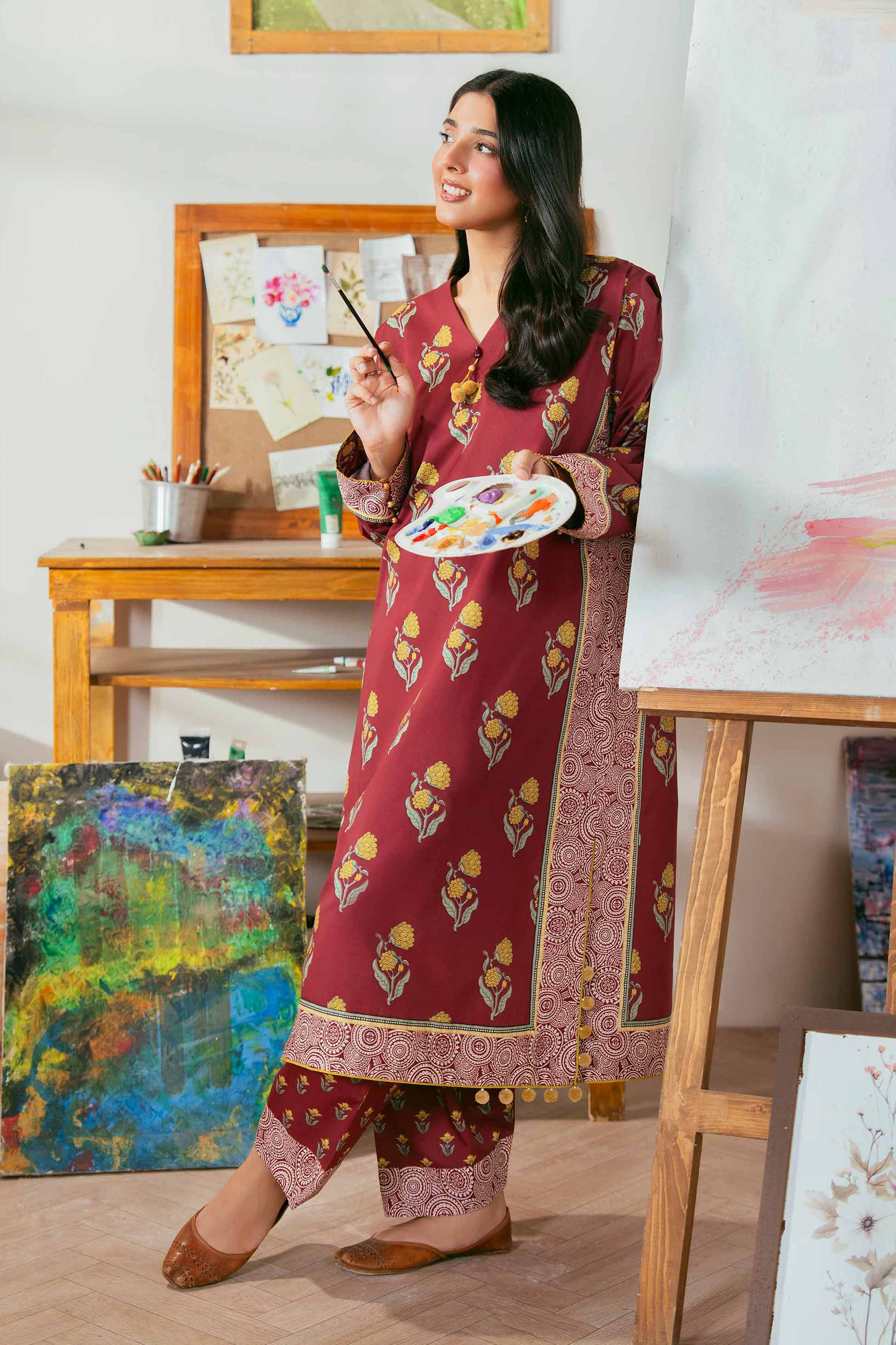 2 Piece - Printed Suit - 42502362 for Women - Unstitched Collection | Nishat | Shop Online