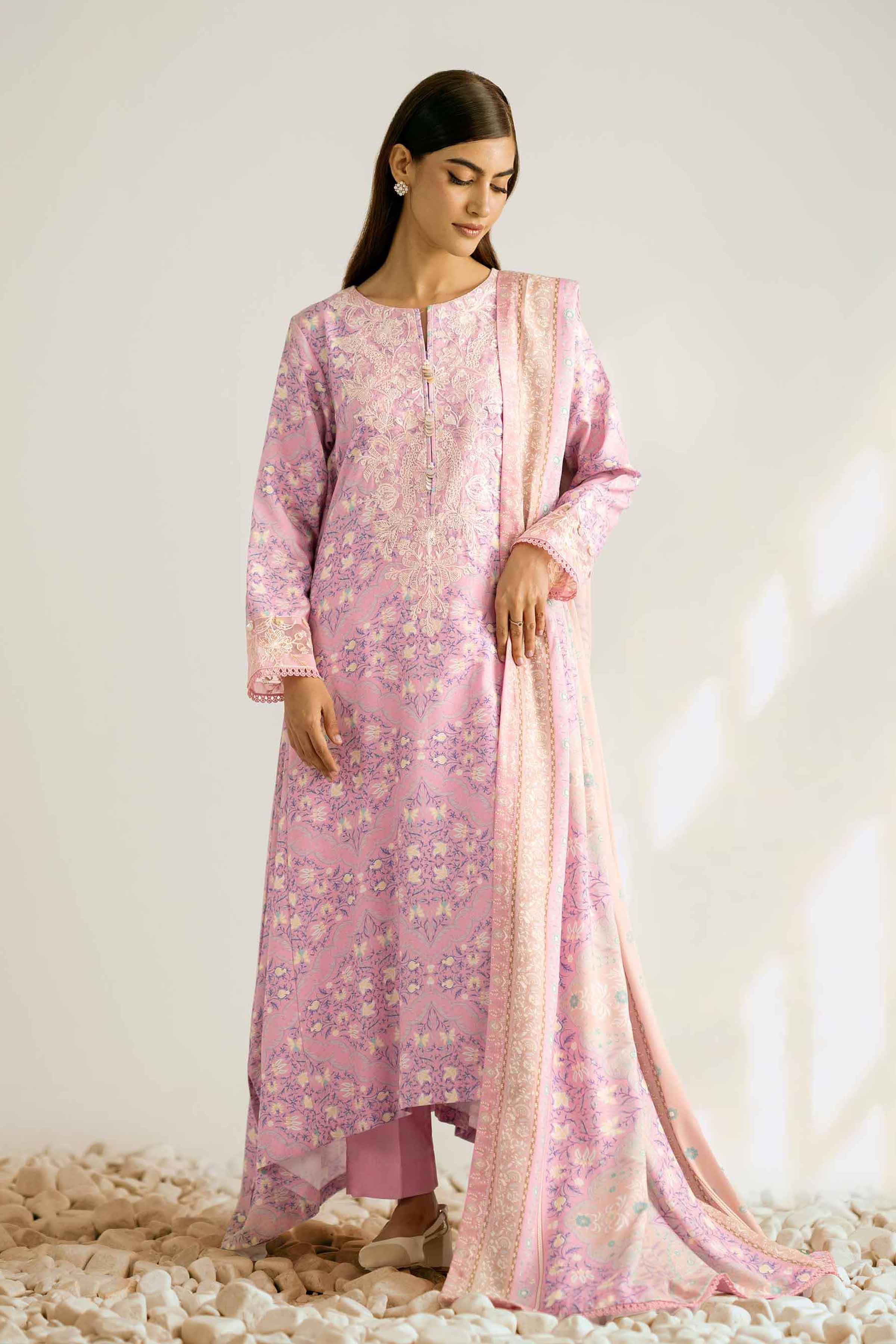 3 Piece - Printed Embroidered Suit - 42502366 for Women - Unstitched Collection | Nishat | Shop Online