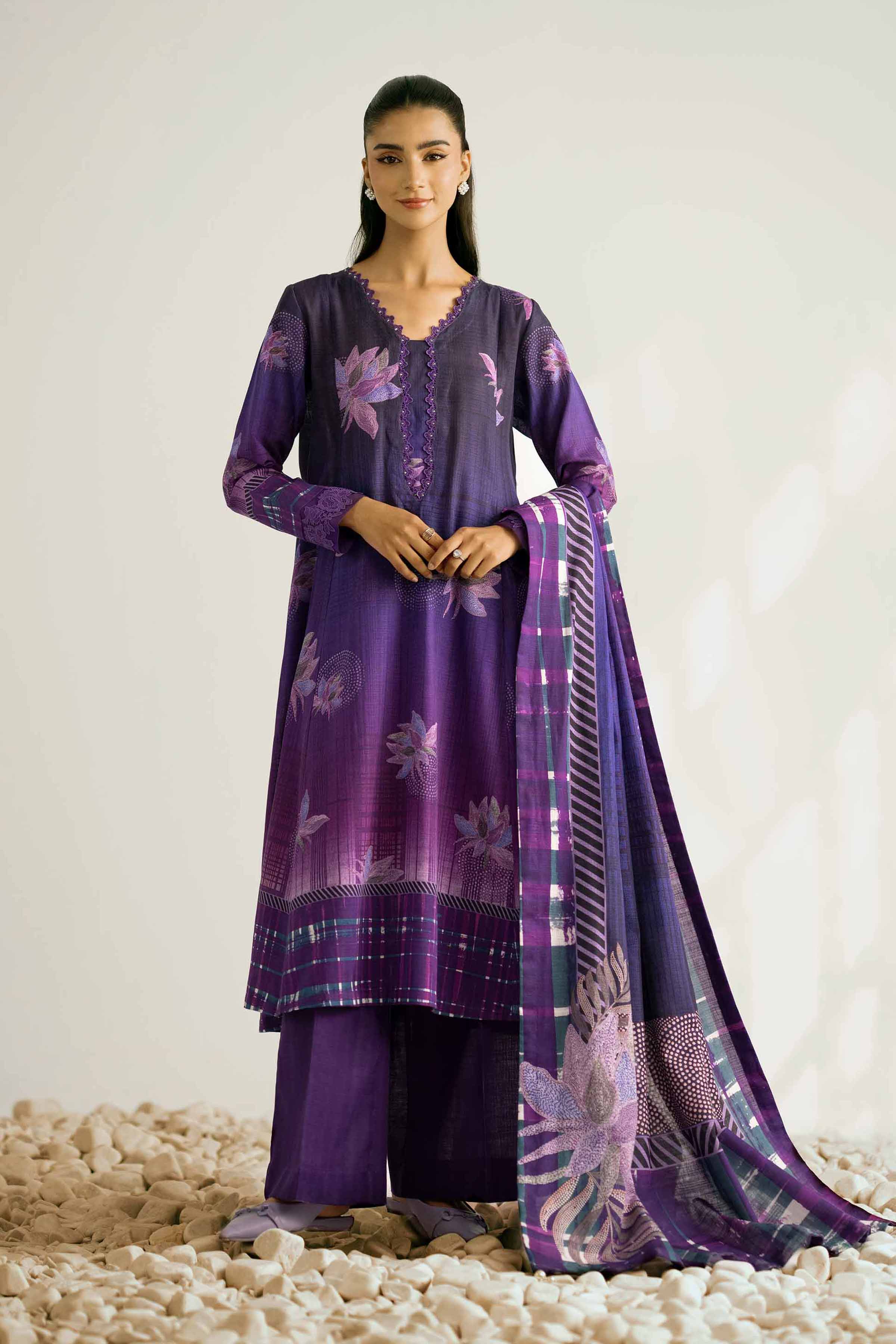 3 Piece - Digital Printed Suit - 42502419 for Women - Unstitched Collection | Nishat | Shop Online