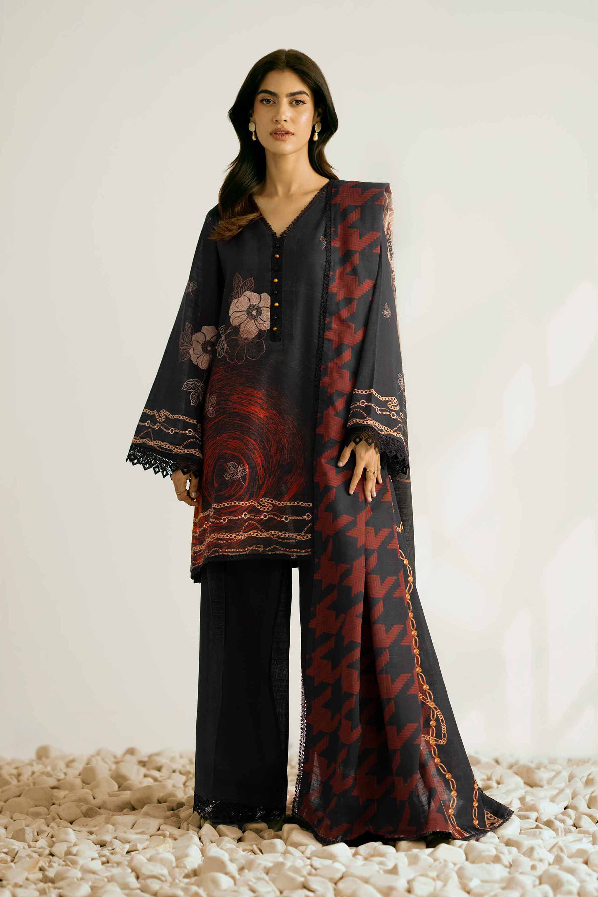 3 Piece - Digital Printed Suit - 42502421 for Women - Unstitched Collection | Nishat | Shop Online