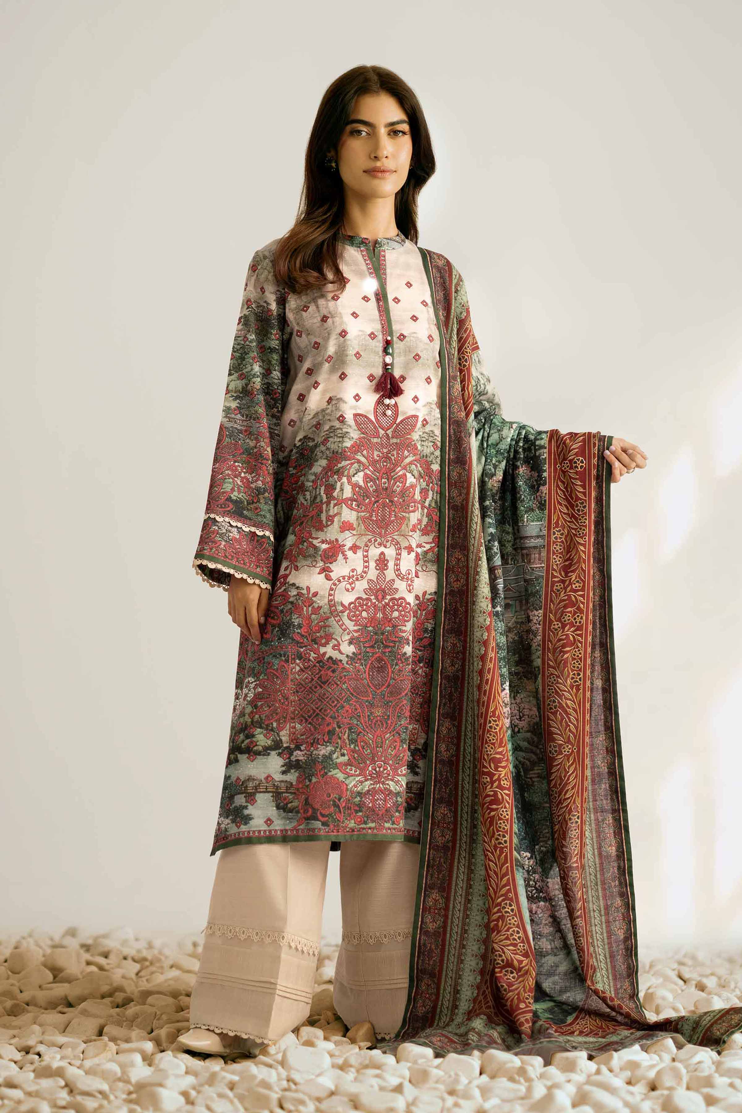 3 Piece - Digital Printed Suit - 42502423 for Women - Unstitched Collection | Nishat | Shop Online