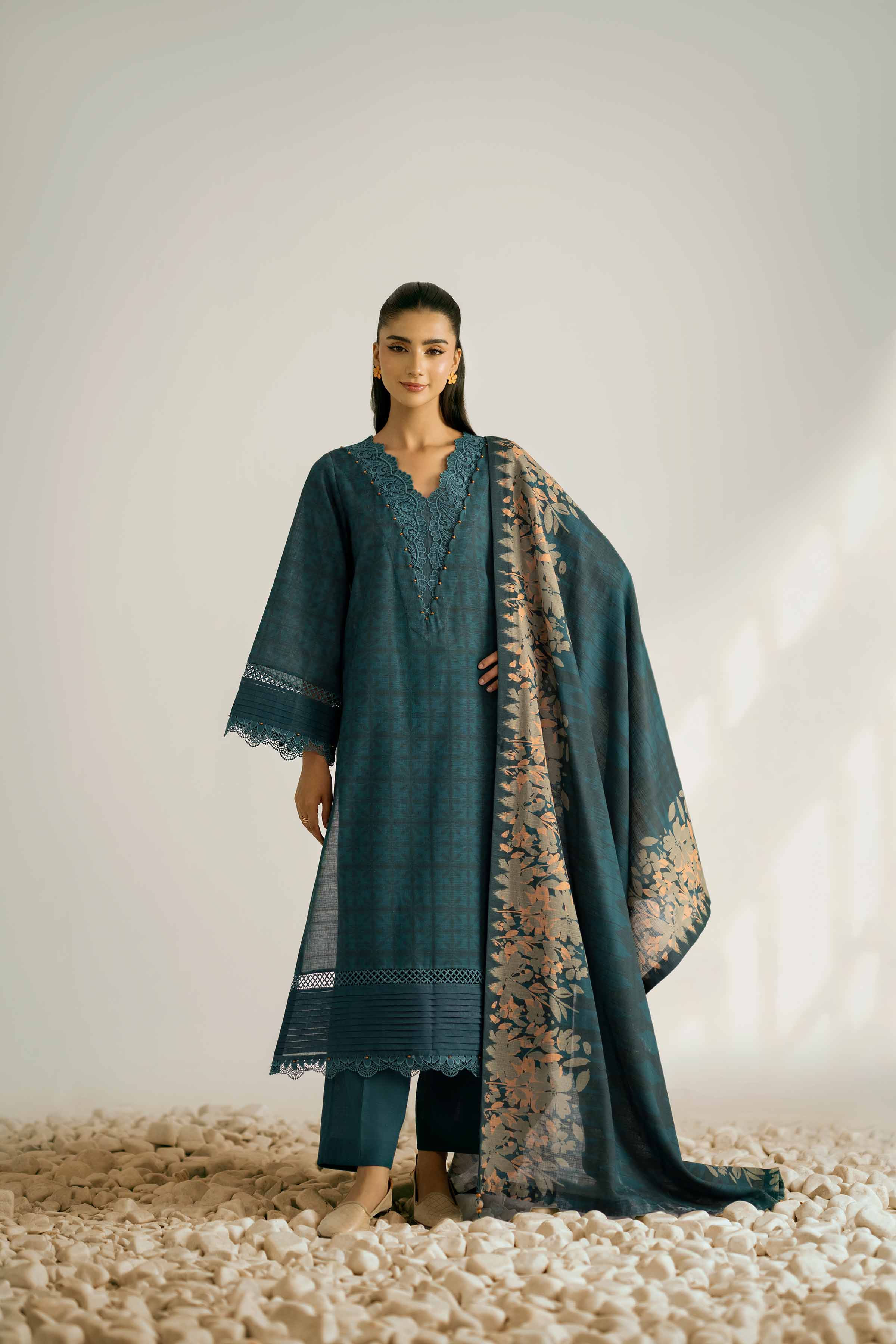 3 Piece - Printed Suit - 42502425 for Women - Unstitched Collection | Nishat | Shop Online