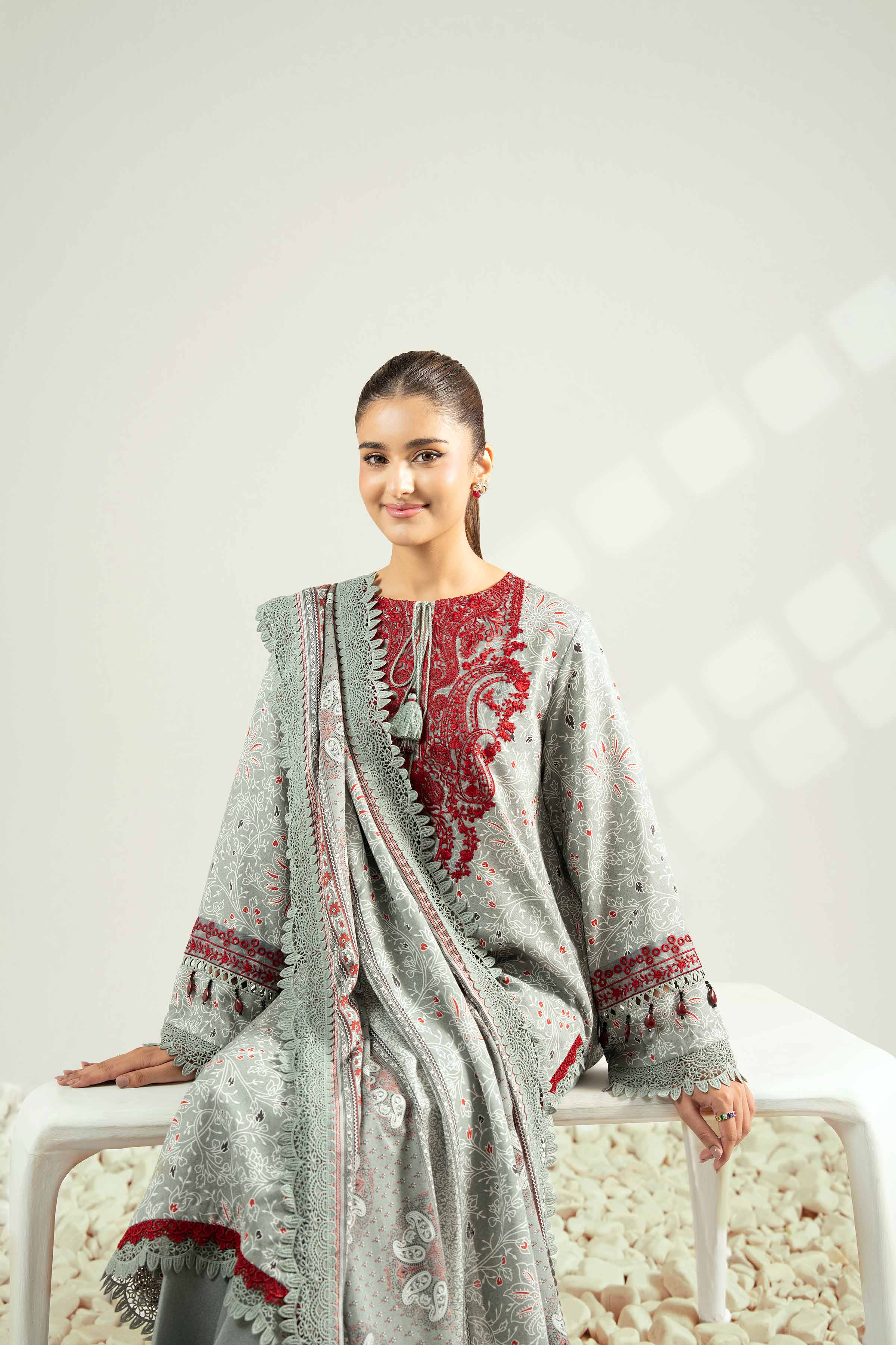 3 Piece - Embroidered Suit - 42502463 for Women - Unstitched Collection | Nishat | Shop Online
