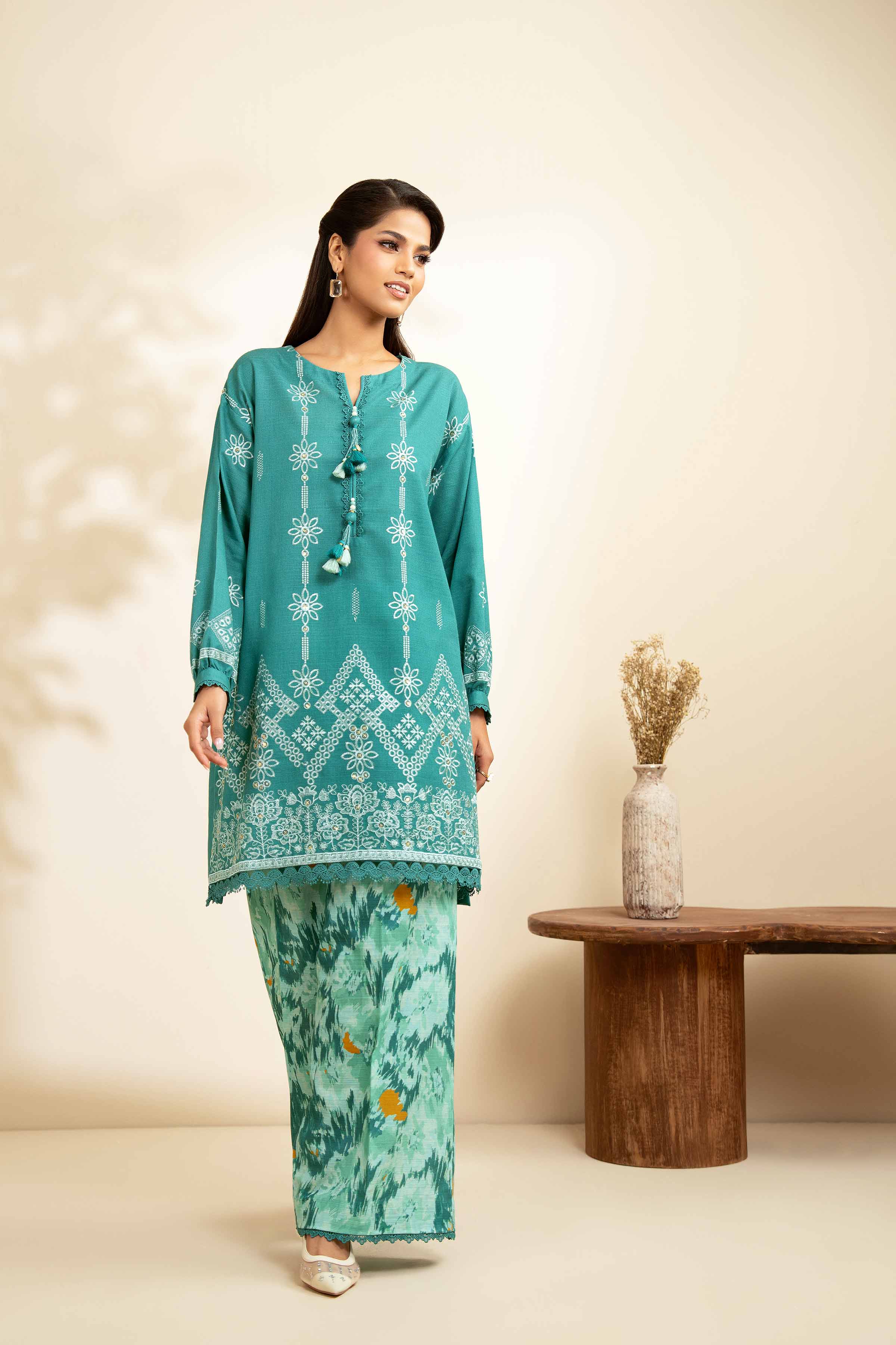 2 Piece - Printed Embroidered Suit - 42502489 for Women - Unstitched Collection | Nishat | Shop Online