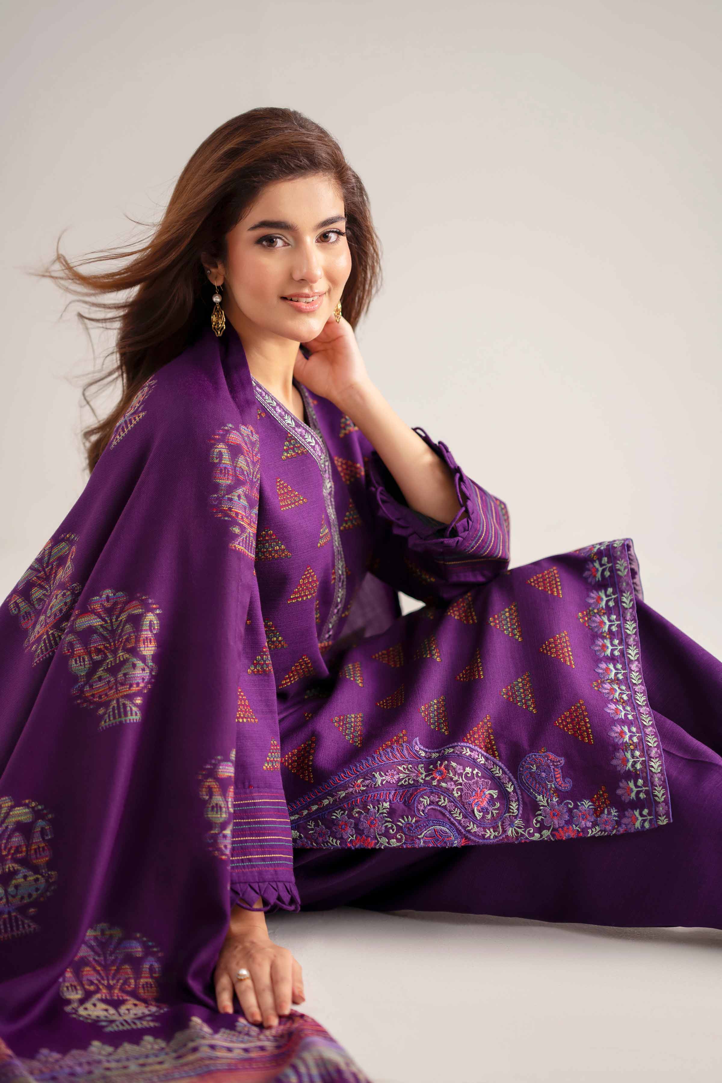 3 Piece - Printed Embroidered Suit - 42502516 for Women - Unstitched Collection | Nishat | Shop Online