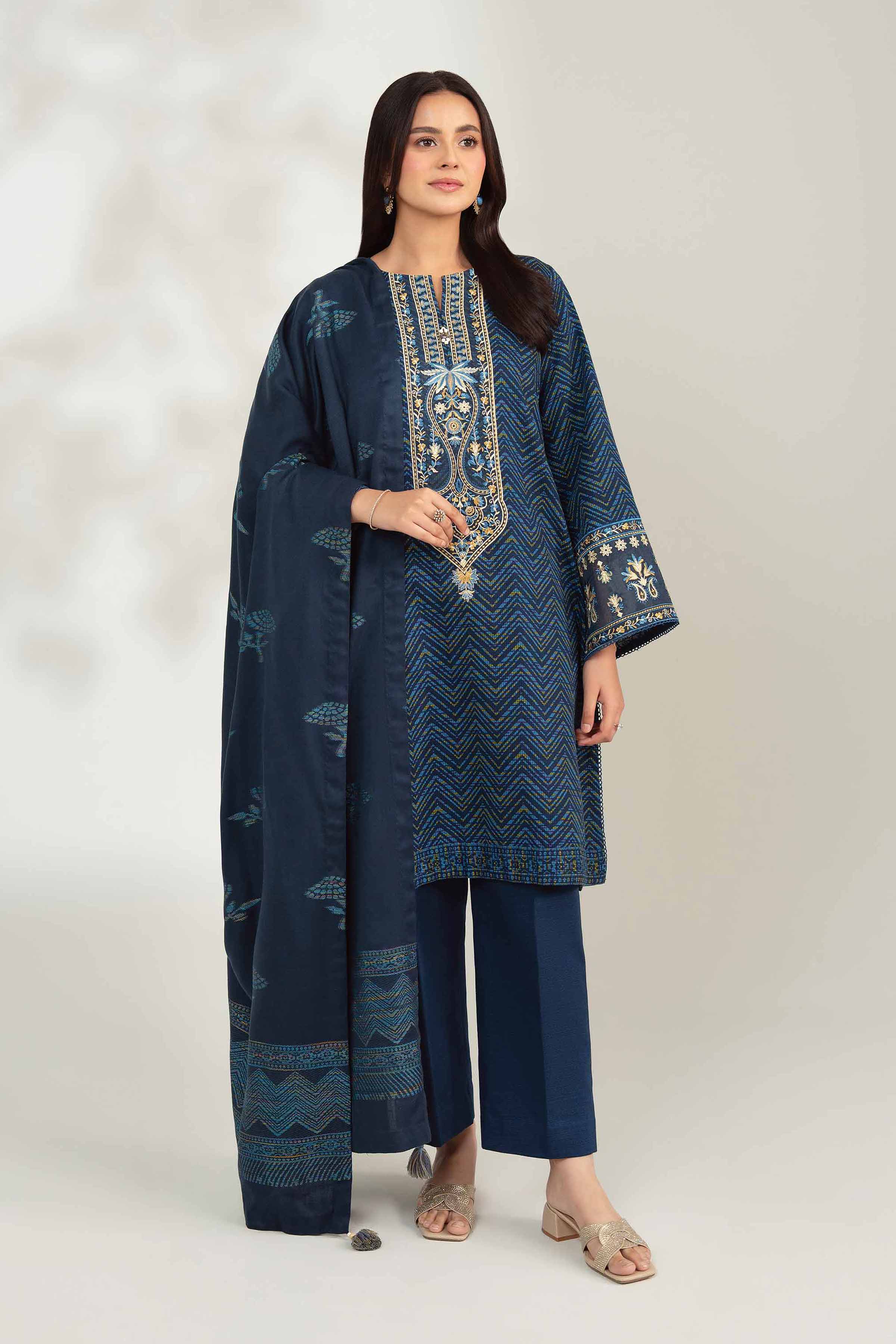 3 Piece - Printed Embroidered Suit - 42502520 for Women - Unstitched Collection | Nishat | Shop Online