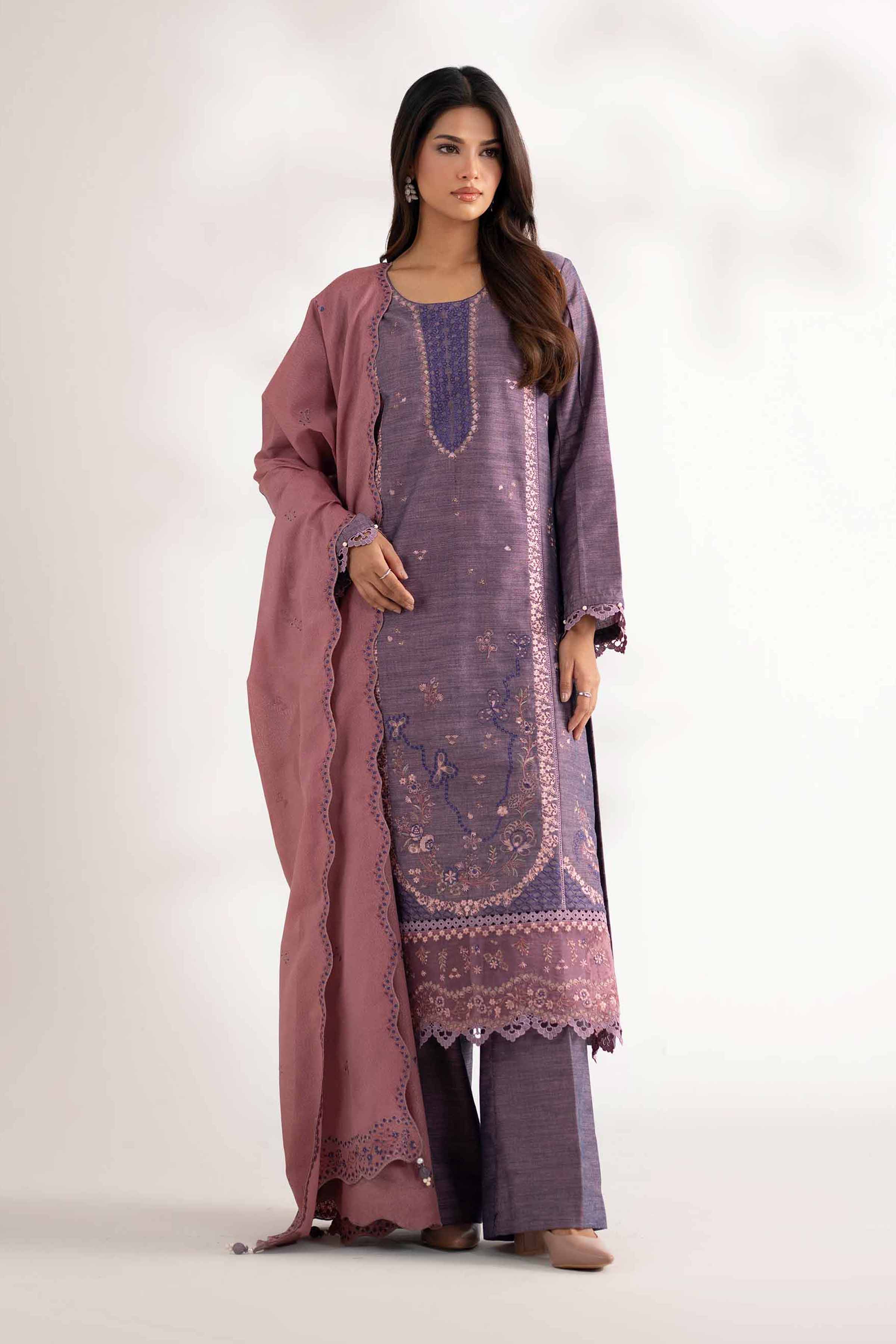 3 Piece - Embroidered Suit - 42502528 for Women - Unstitched Collection | Nishat | Shop Online