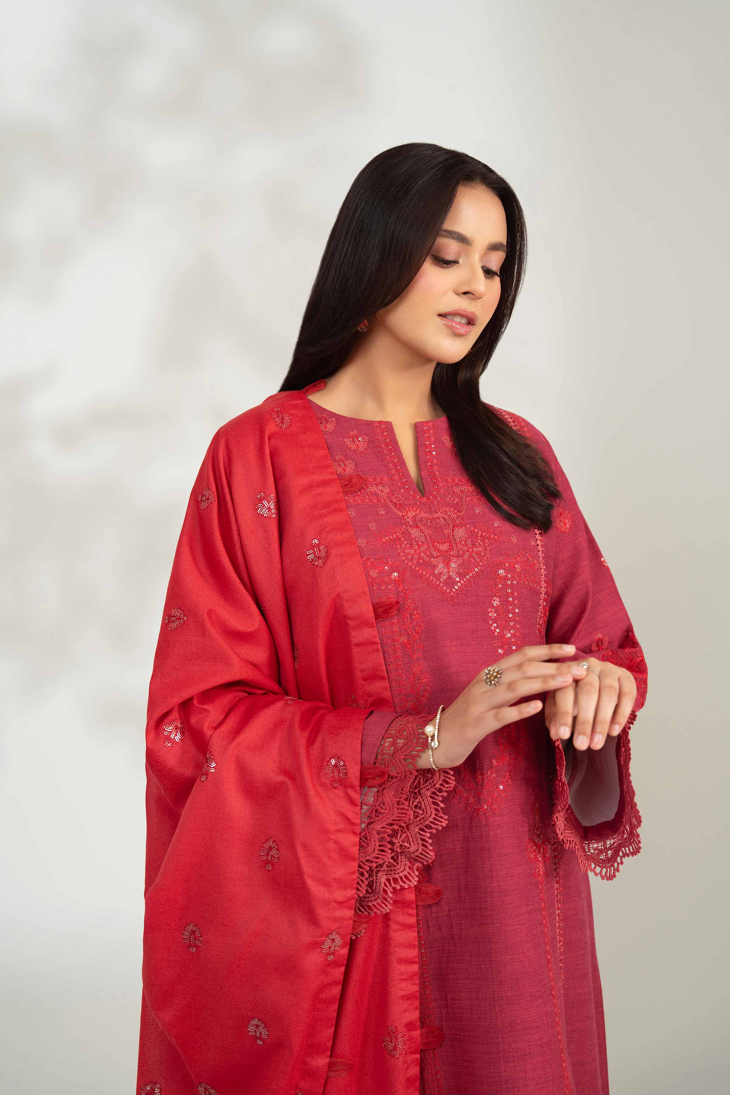 3 Piece - Embroidered Suit - 42502531 for Women - Unstitched Collection | Nishat | Shop Online