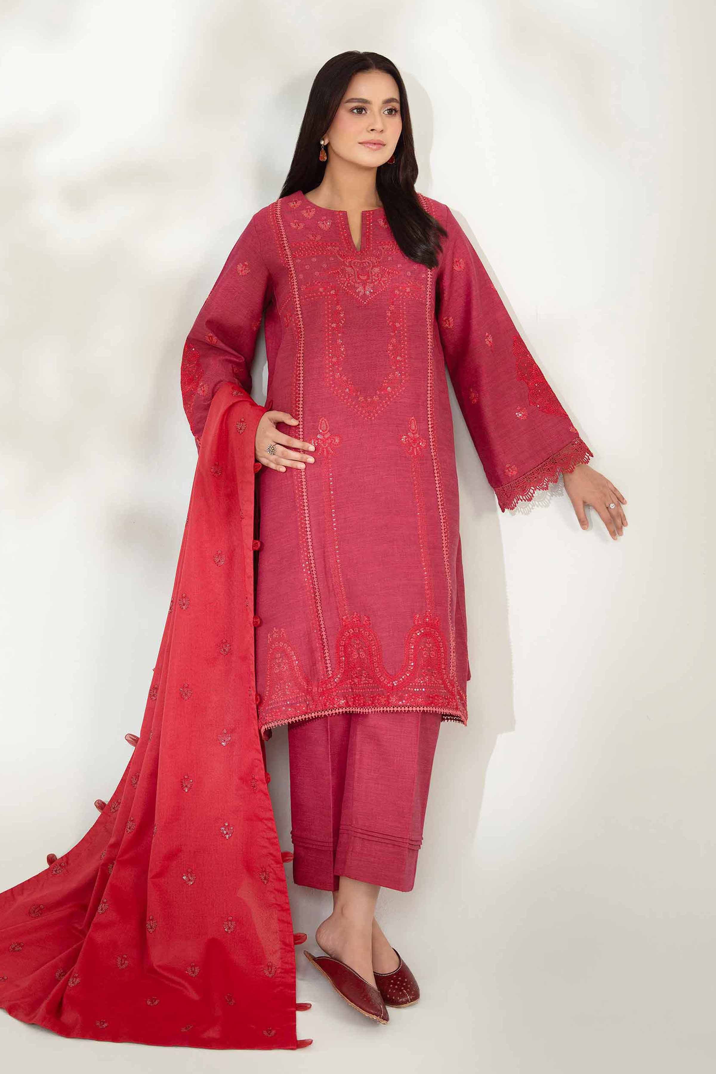 3 Piece - Embroidered Suit - 42502531 for Women - Unstitched Collection | Nishat | Shop Online