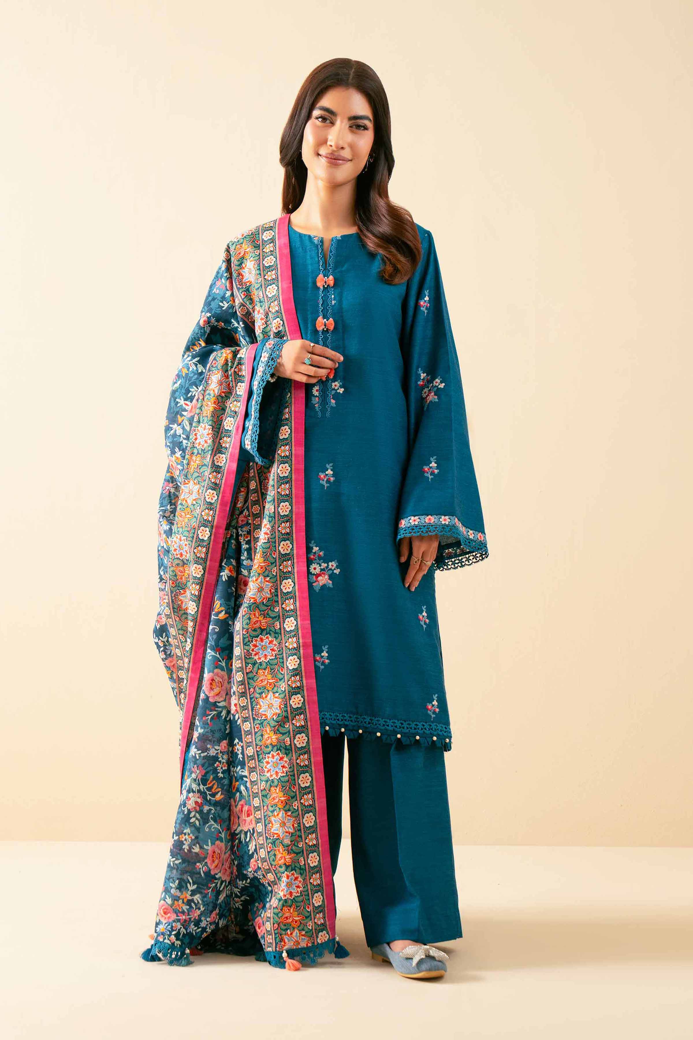3 Piece - Printed Embroidered Suit - 42502535 for Women - Unstitched Collection | Nishat | Shop Online
