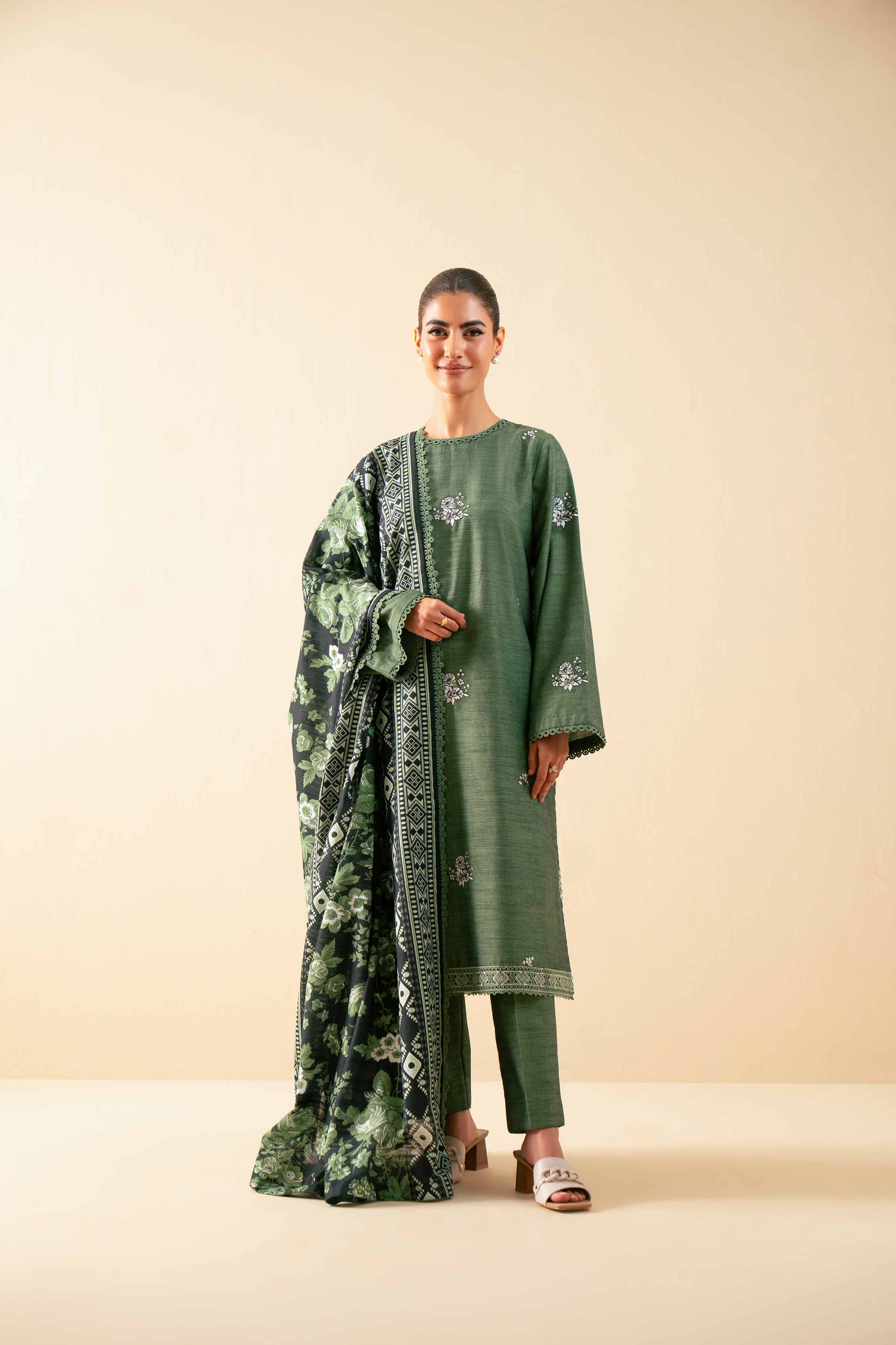 3 Piece - Printed Embroidered Suit - 42502536 for Women - Unstitched Collection | Nishat | Shop Online