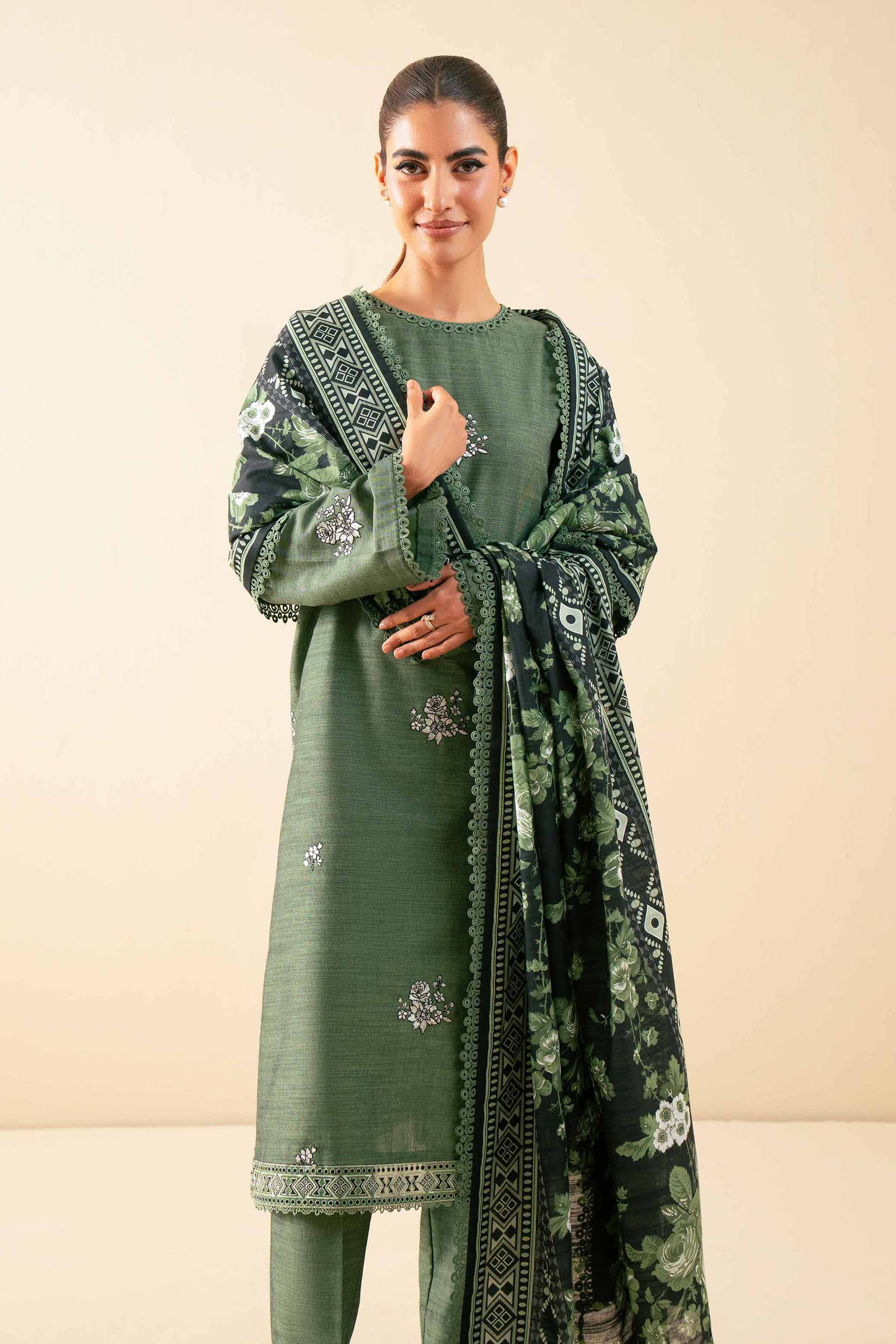 3 Piece - Printed Embroidered Suit - 42502536 for Women - Unstitched Collection | Nishat | Shop Online