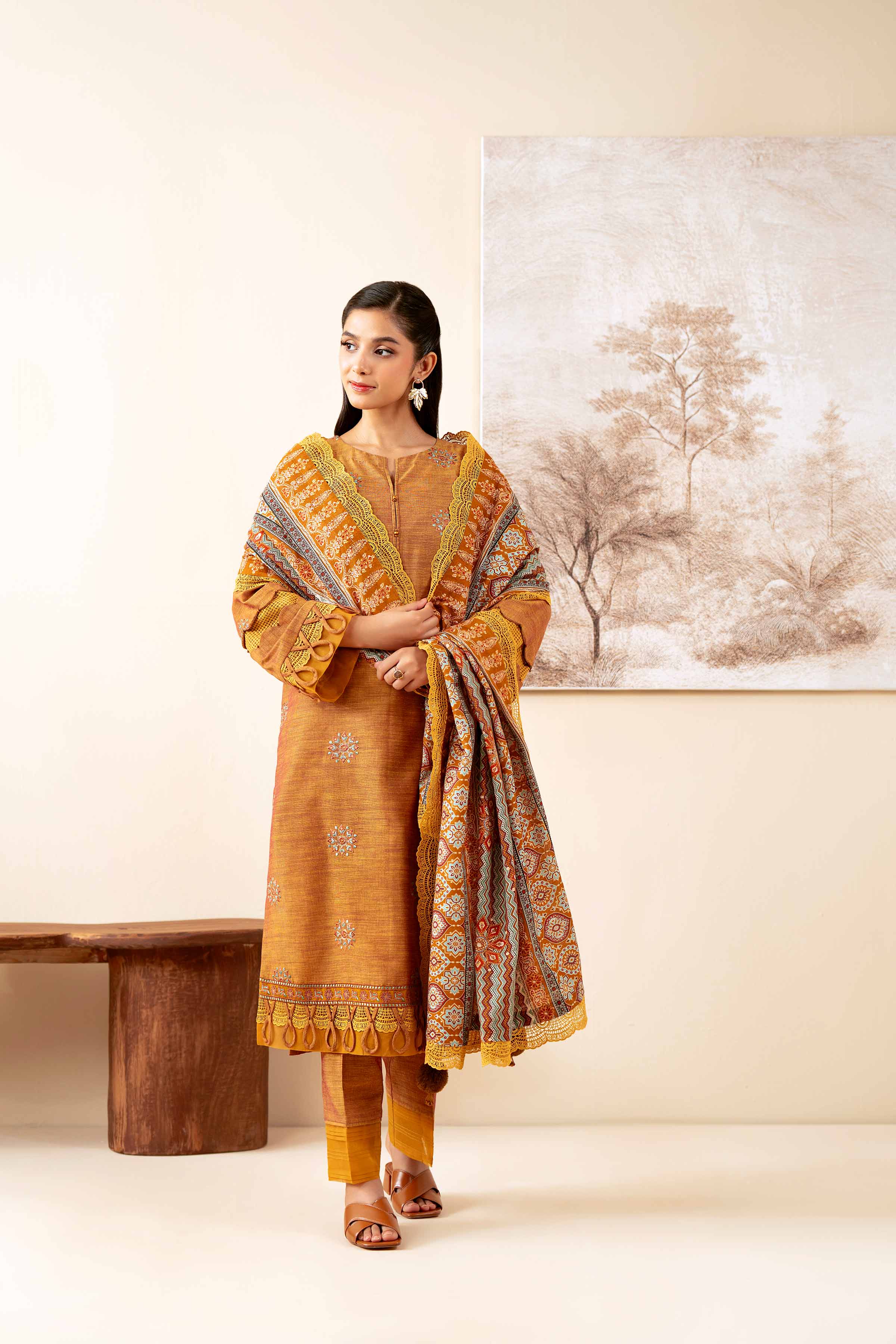 3 Piece - Printed Embroidered Suit - 42502538 for Women - Unstitched Collection | Nishat | Shop Online