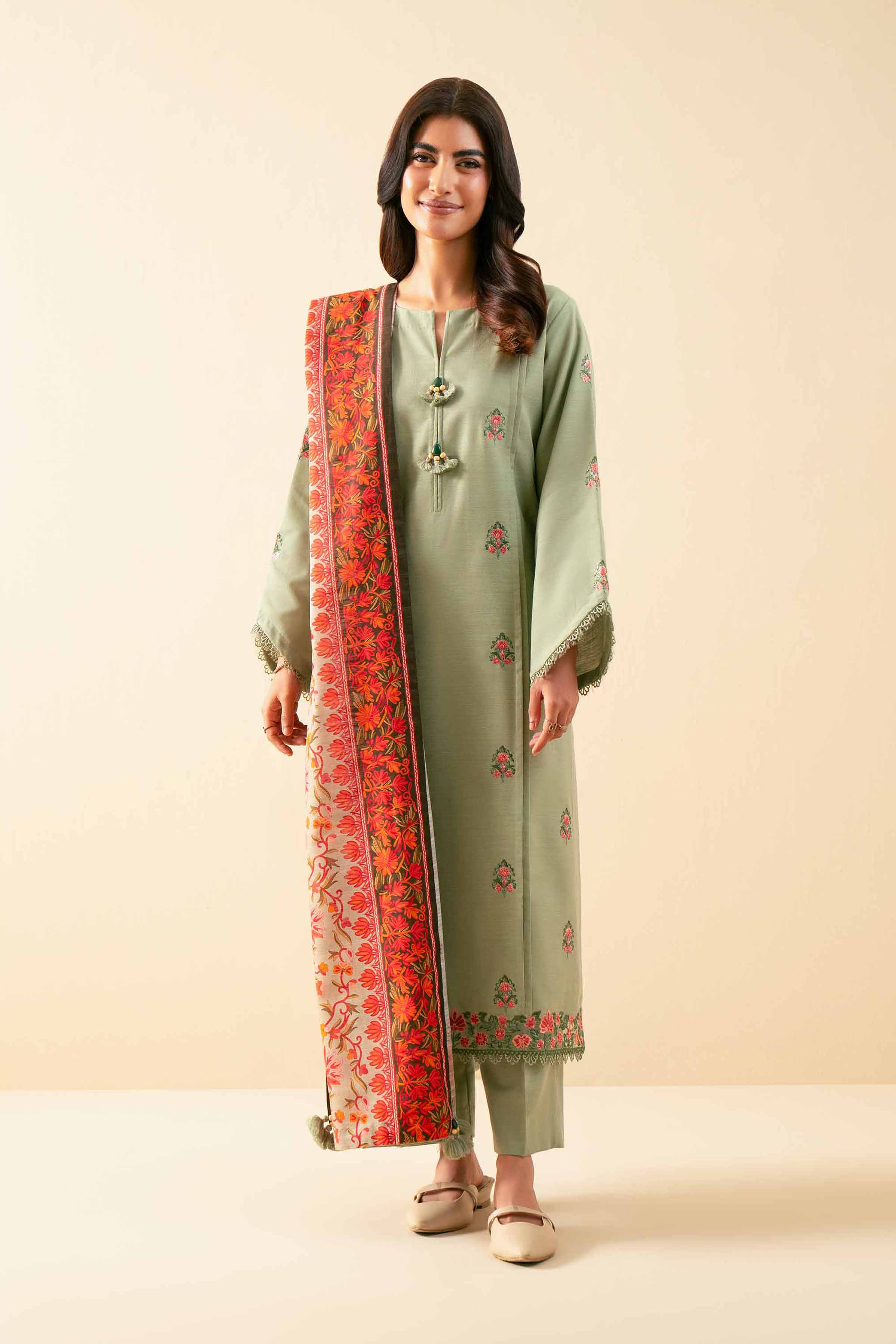 3 Piece - Printed Embroidered Suit - 42502541 for Women - Unstitched Collection | Nishat | Shop Online