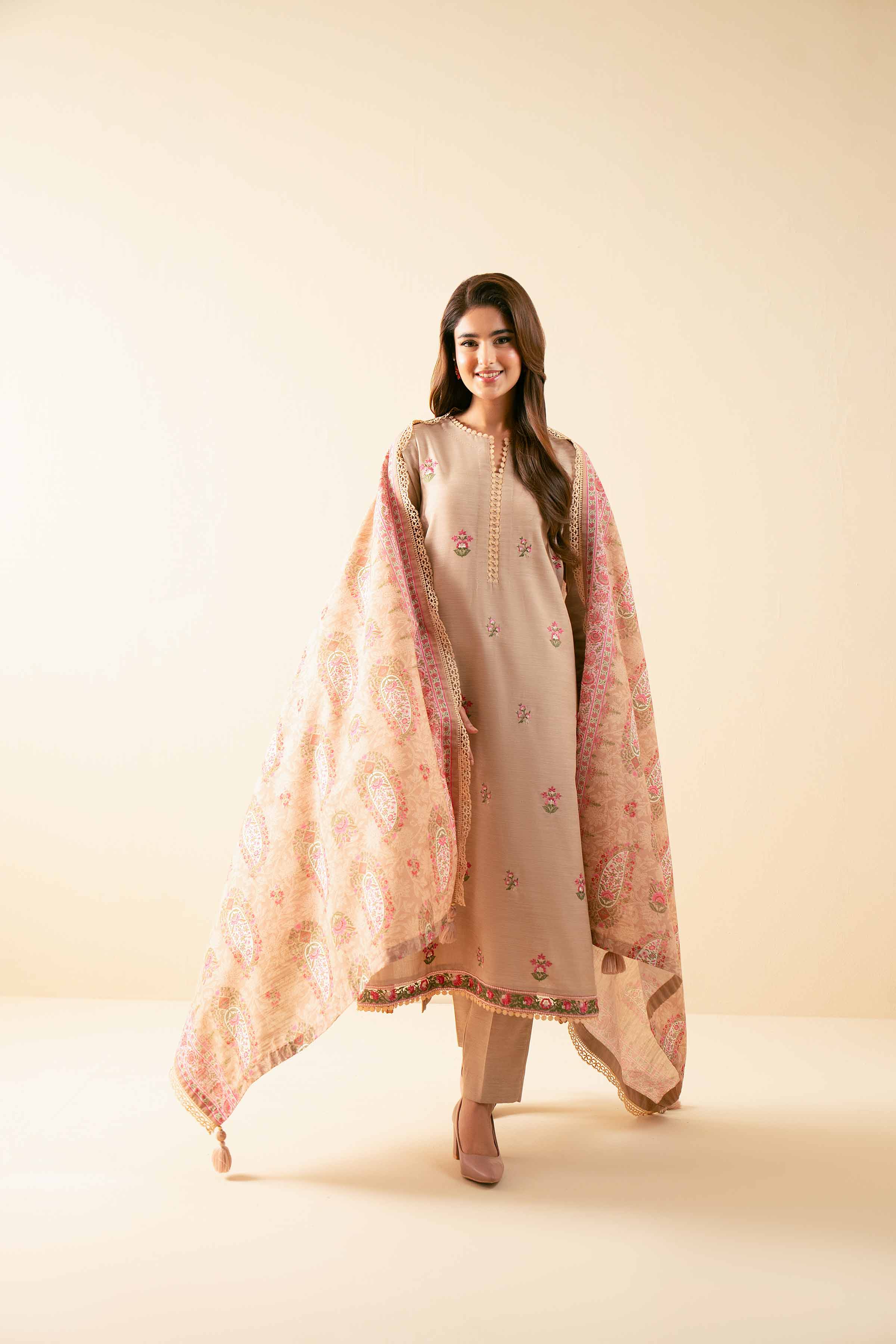 3 Piece - Printed Embroidered Suit - 42502543 for Women - Unstitched Collection | Nishat | Shop Online